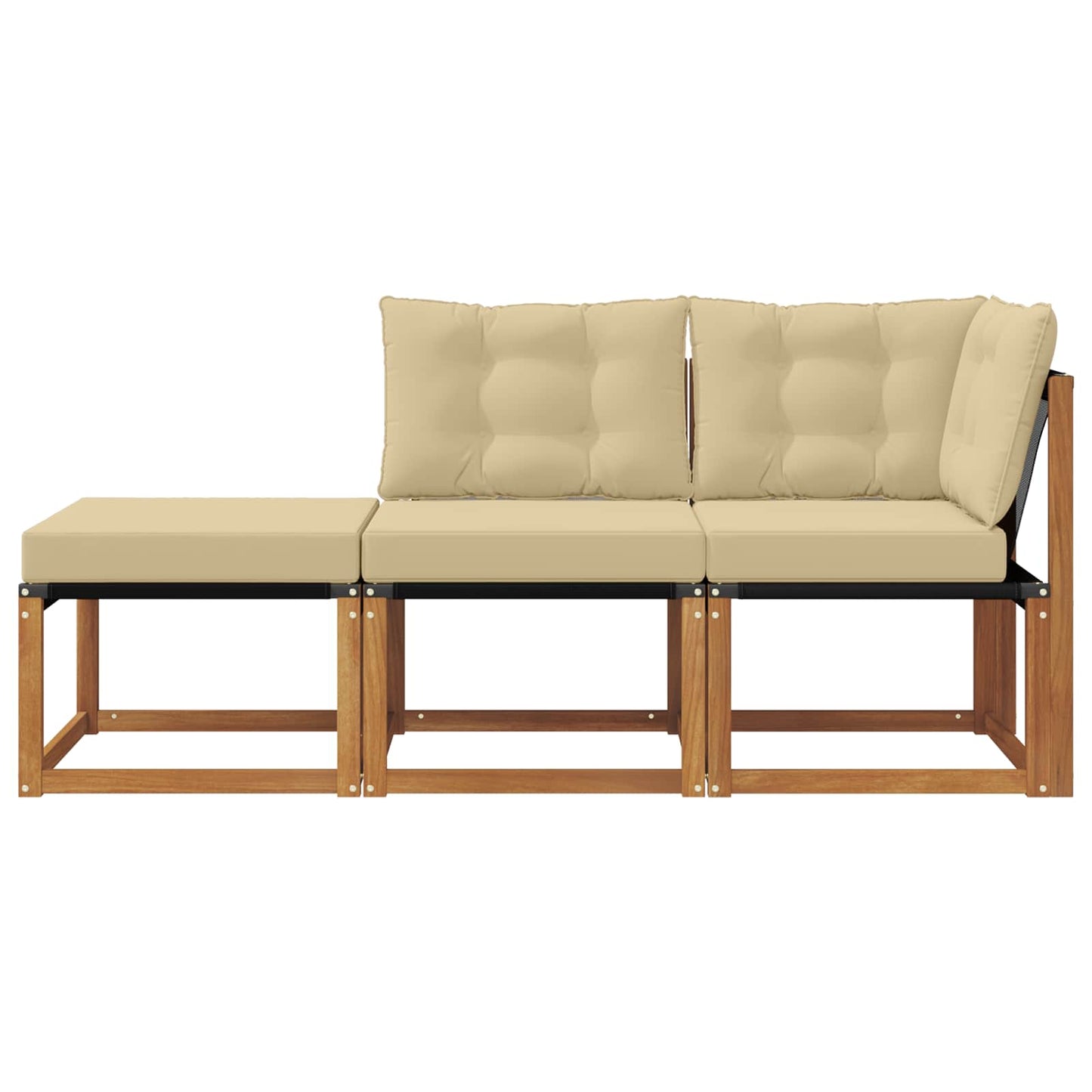Modulaire buitensofa eenheden 3 Stuk Natuurlijk en Beige is nu te koop bij PeponiXL, paradijselijk wonen!