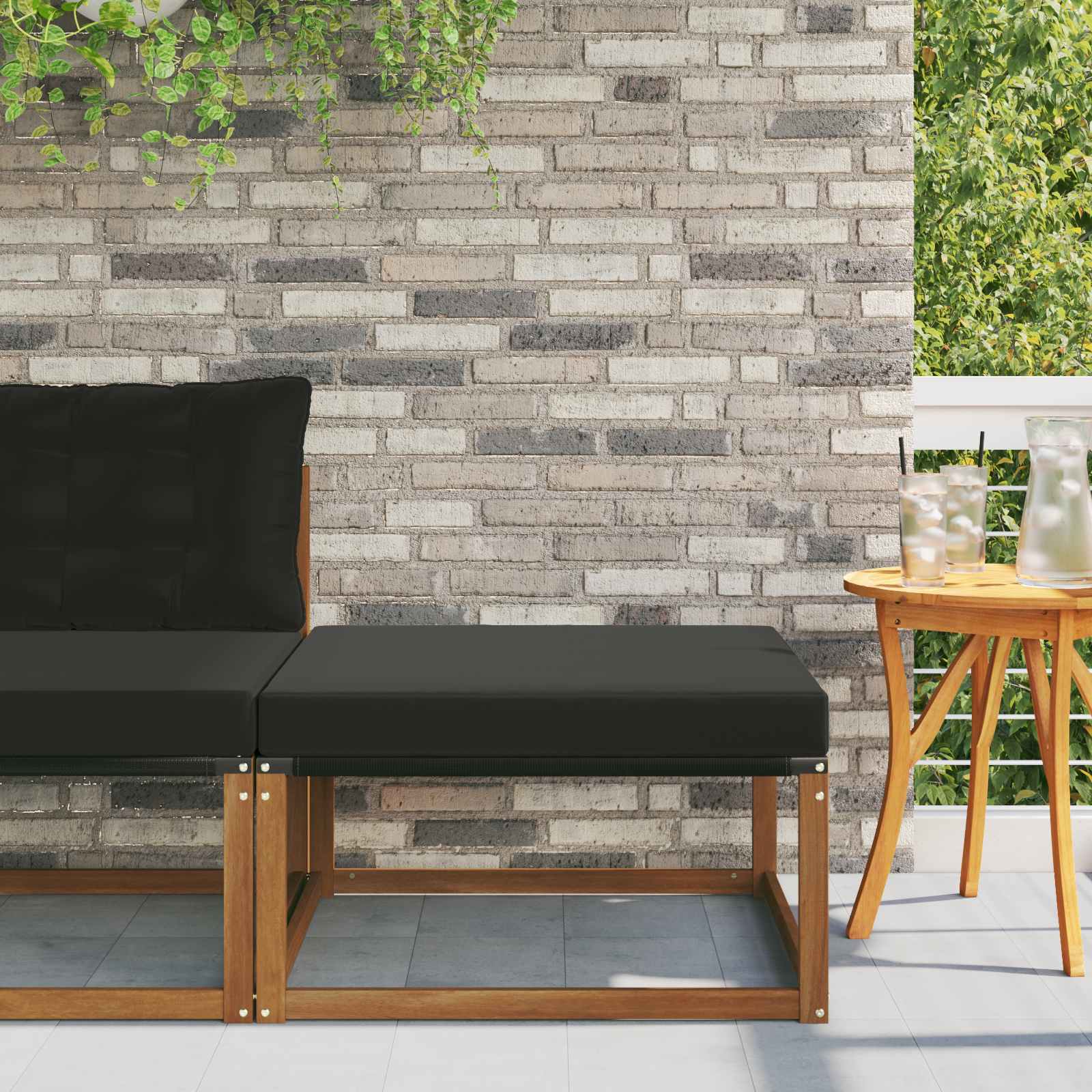 Buiten Voetenbank Massief Acaciahout en Textilene Naturel is nu te koop bij PeponiXL, paradijselijk wonen!