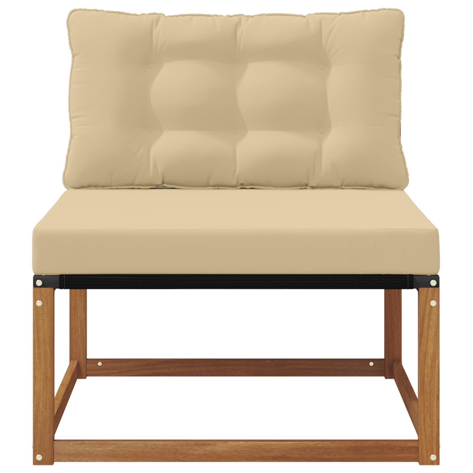 Sectie Sofa Eenheden Massief Acaciahout en Textilene Naturel is nu te koop bij PeponiXL, paradijselijk wonen!