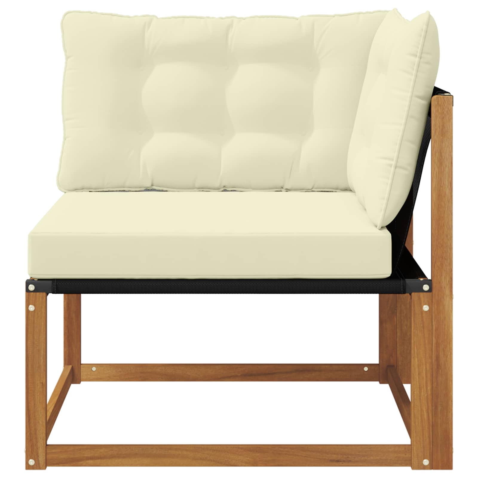 Buiten Hoek Sofa Massief Acaciahout en Textilene Naturel is nu te koop bij PeponiXL, paradijselijk wonen!