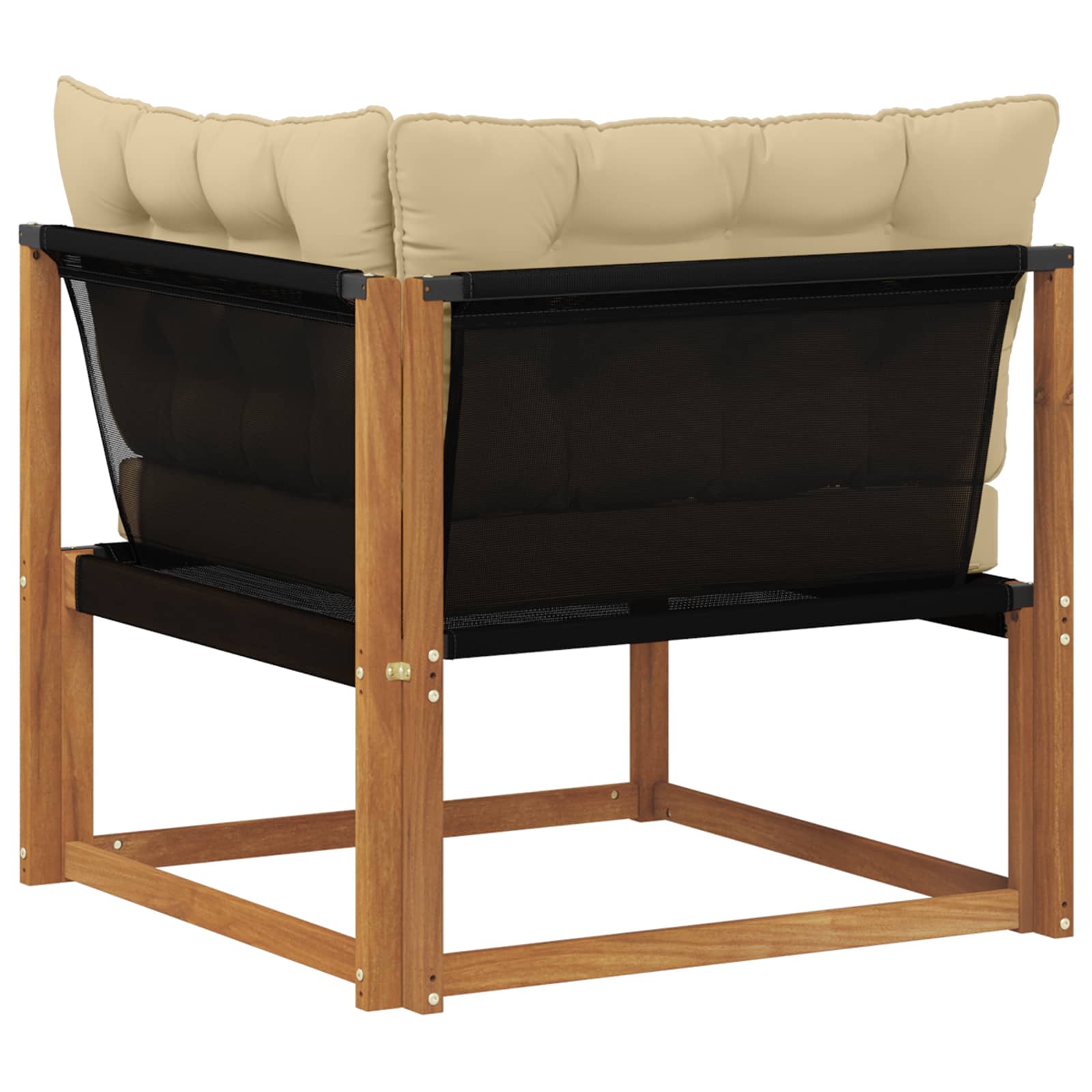 Buiten Hoek Sofa Massief Acaciahout en Textilene Naturel is nu te koop bij PeponiXL, paradijselijk wonen!