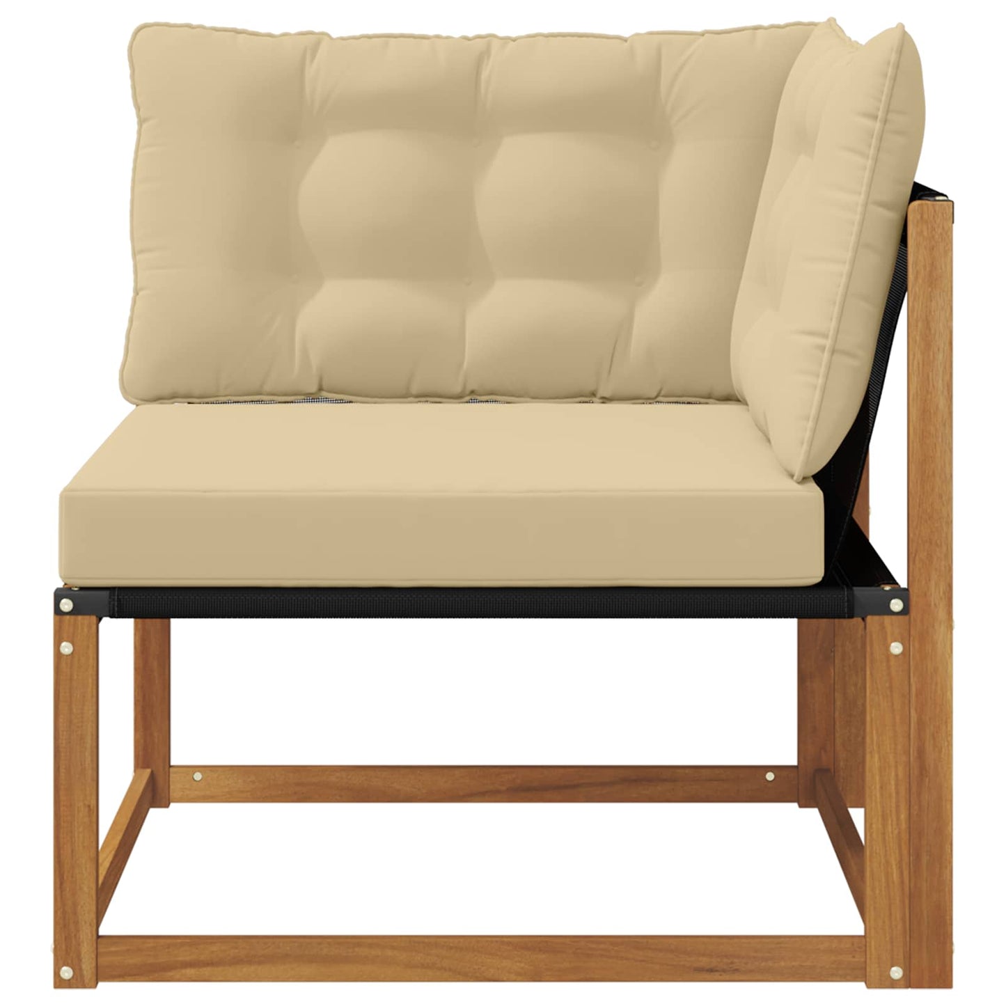 Buiten Hoek Sofa Massief Acaciahout en Textilene Naturel is nu te koop bij PeponiXL, paradijselijk wonen!