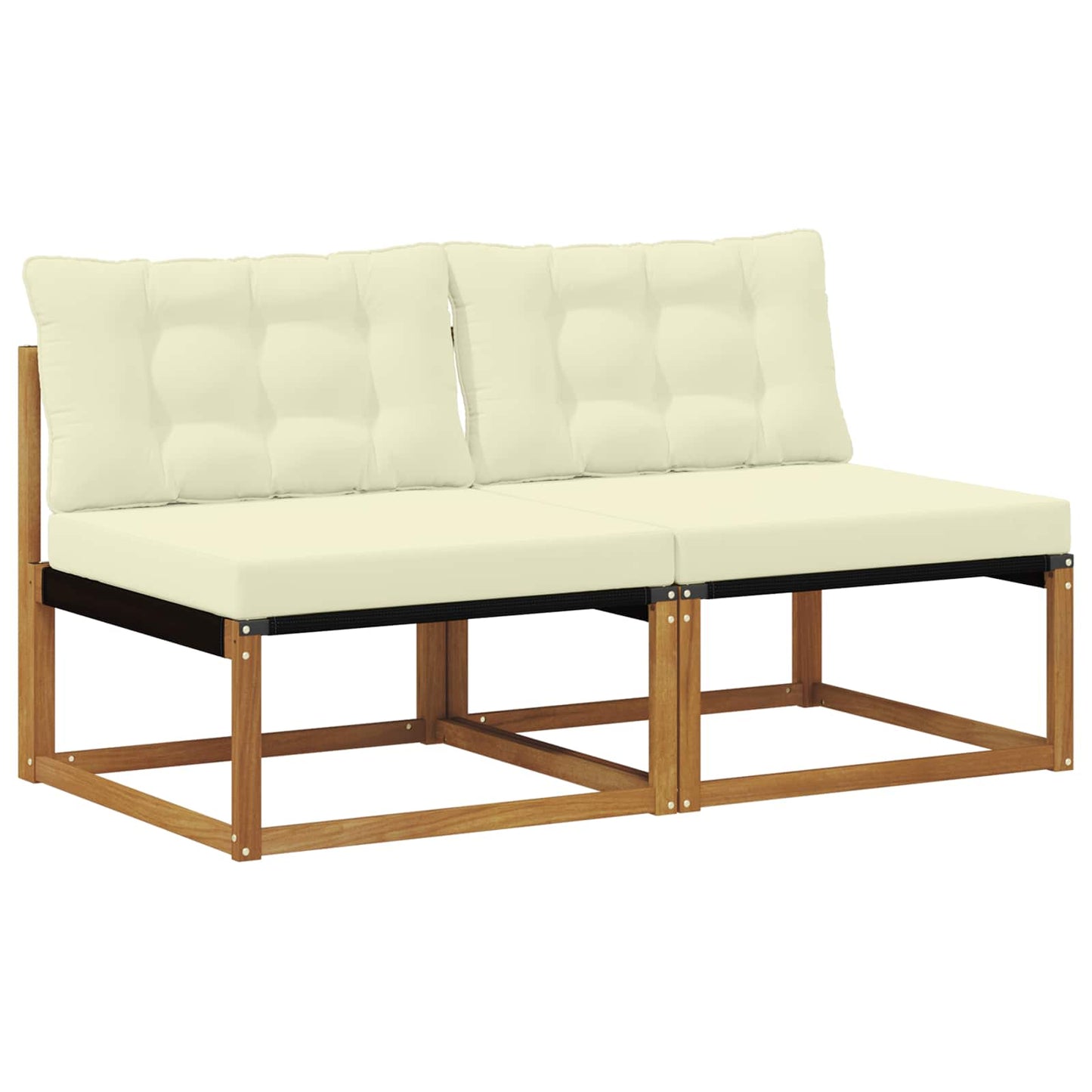2 Stuk Buiten Midden Sofa Massief Acaciahout en Textilene is nu te koop bij PeponiXL, paradijselijk wonen!