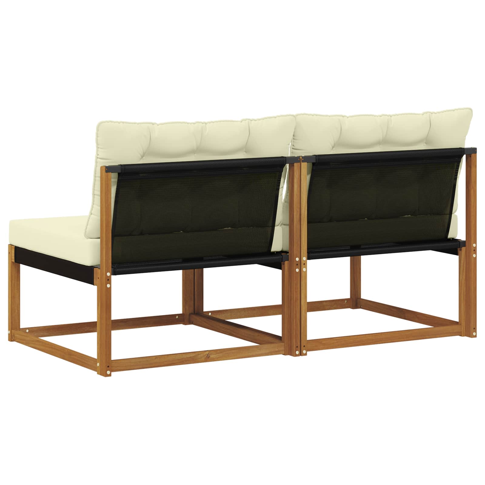 2 Stuk Buiten Midden Sofa Massief Acaciahout en Textilene is nu te koop bij PeponiXL, paradijselijk wonen!