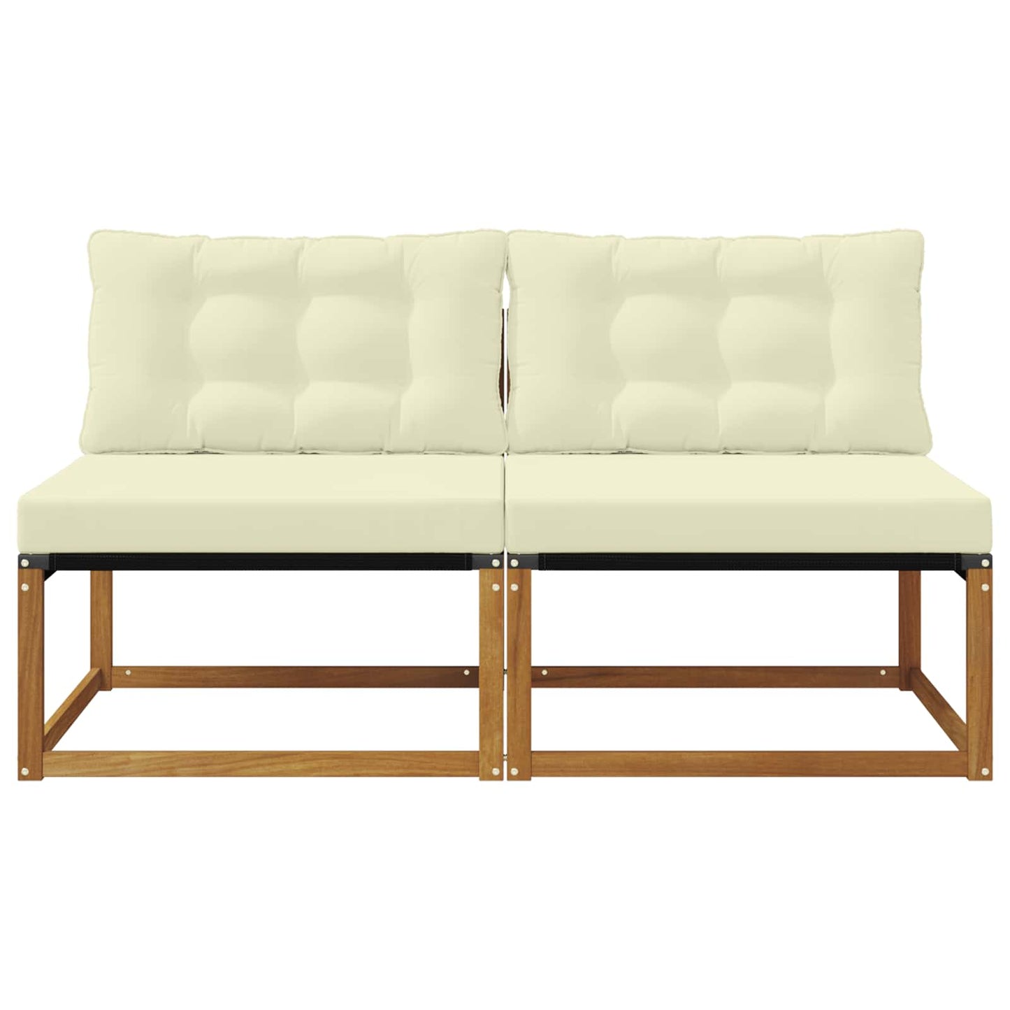 2 Stuk Buiten Midden Sofa Massief Acaciahout en Textilene is nu te koop bij PeponiXL, paradijselijk wonen!