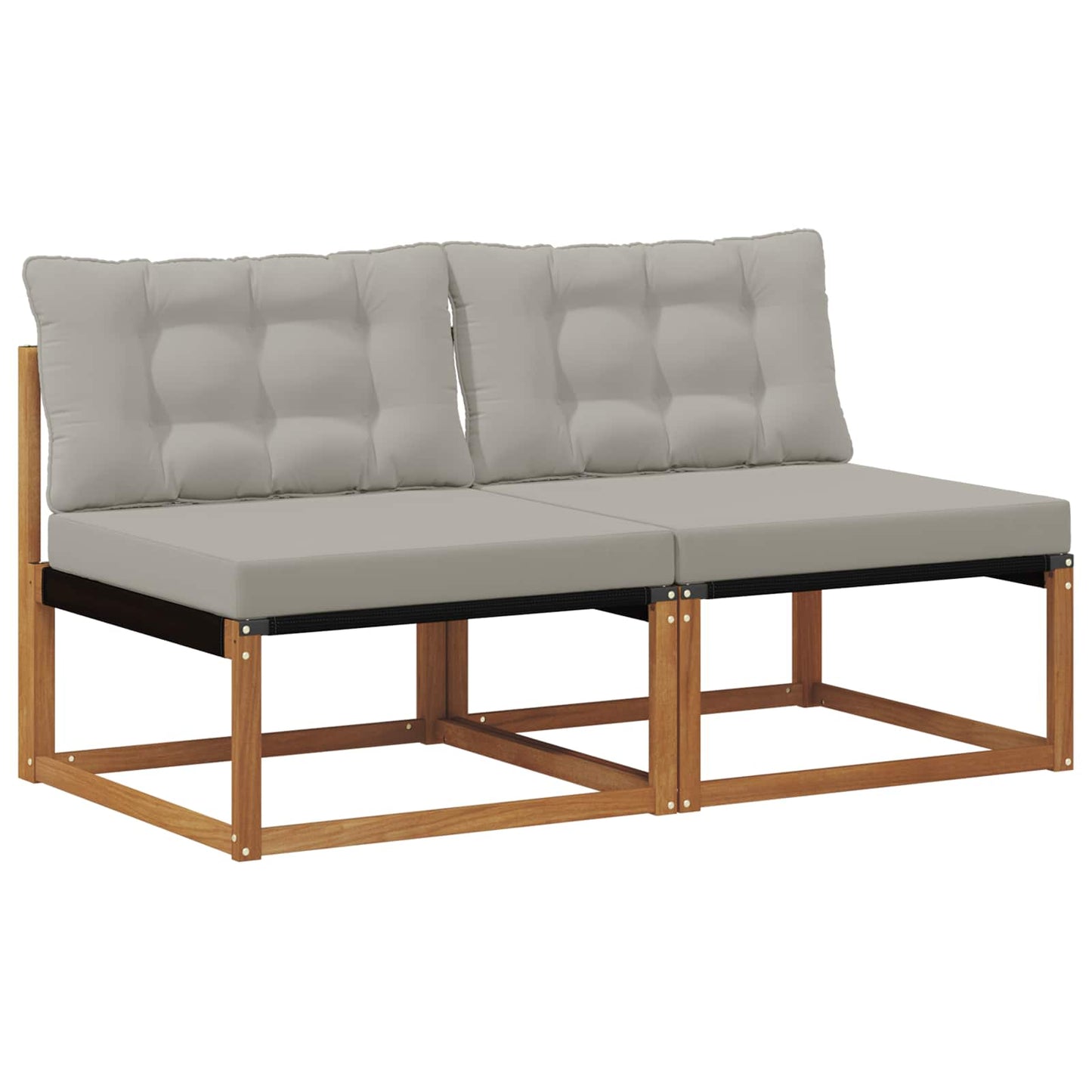 2 Stuk Buiten Midden Sofa Massief Acaciahout en Textilene is nu te koop bij PeponiXL, paradijselijk wonen!