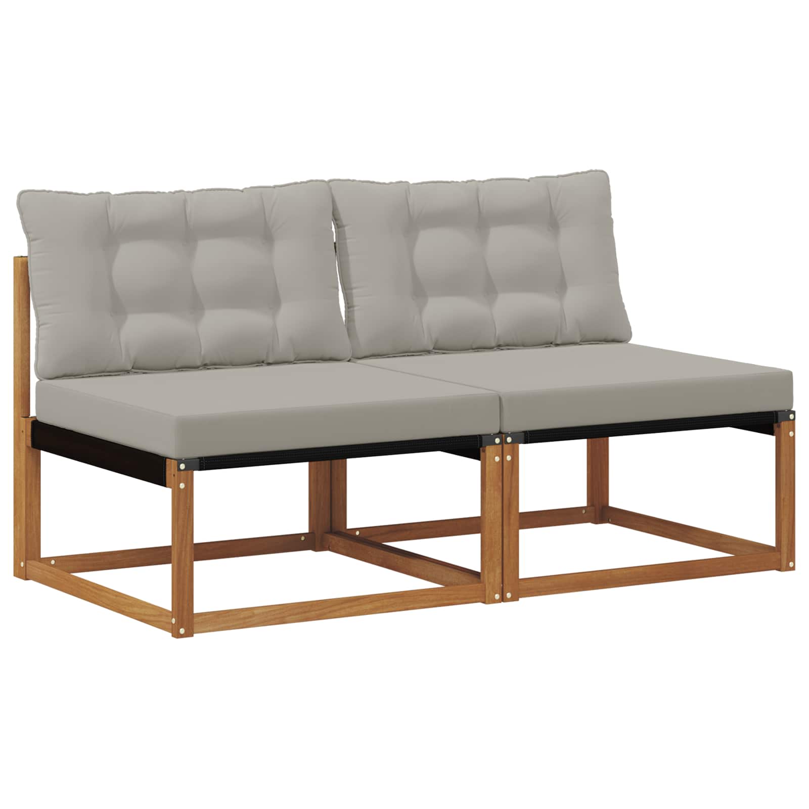 2 Stuk Buiten Midden Sofa Massief Acaciahout en Textilene is nu te koop bij PeponiXL, paradijselijk wonen!