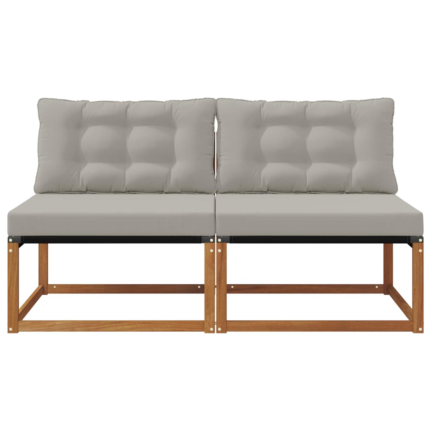 2 Stuk Buiten Midden Sofa Massief Acaciahout en Textilene is nu te koop bij PeponiXL, paradijselijk wonen!