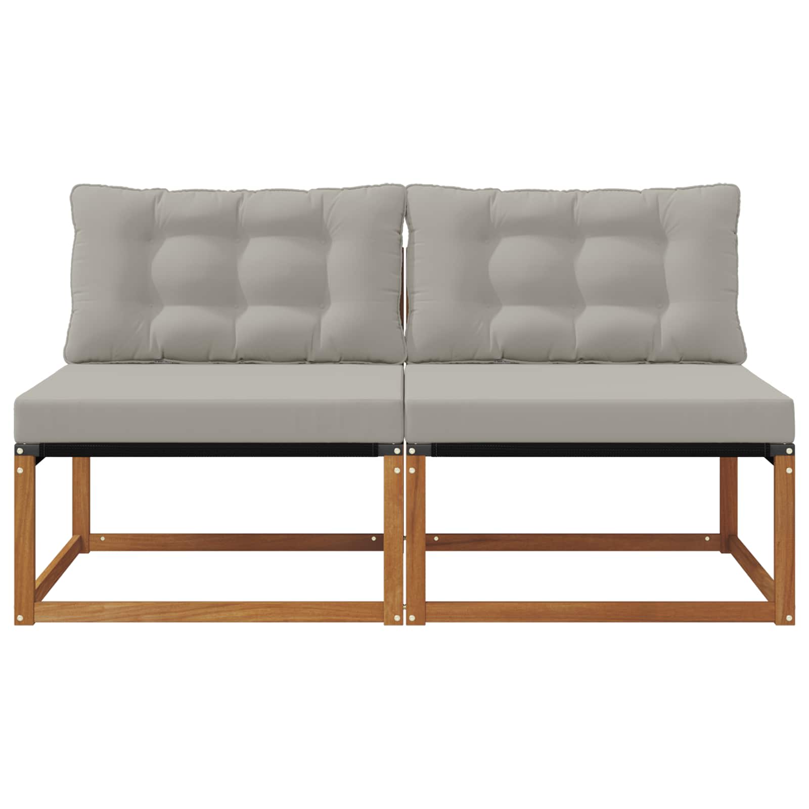 2 Stuk Buiten Midden Sofa Massief Acaciahout en Textilene is nu te koop bij PeponiXL, paradijselijk wonen!