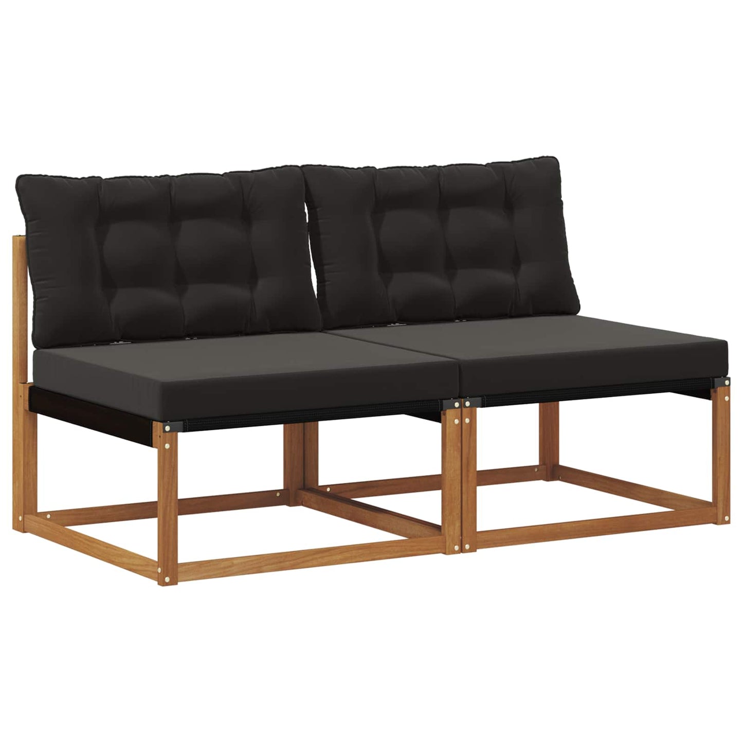 2 Stuk Buiten Midden Sofa Massief Acaciahout en Textilene is nu te koop bij PeponiXL, paradijselijk wonen!