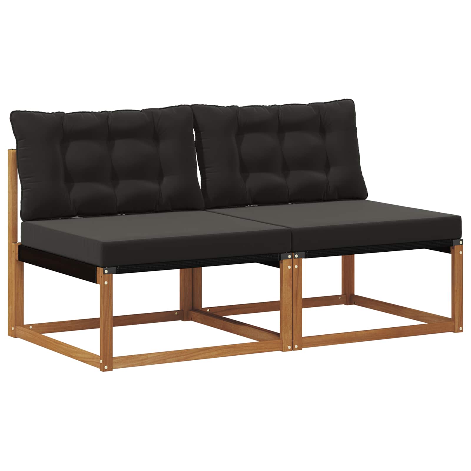 2 Stuk Buiten Midden Sofa Massief Acaciahout en Textilene is nu te koop bij PeponiXL, paradijselijk wonen!