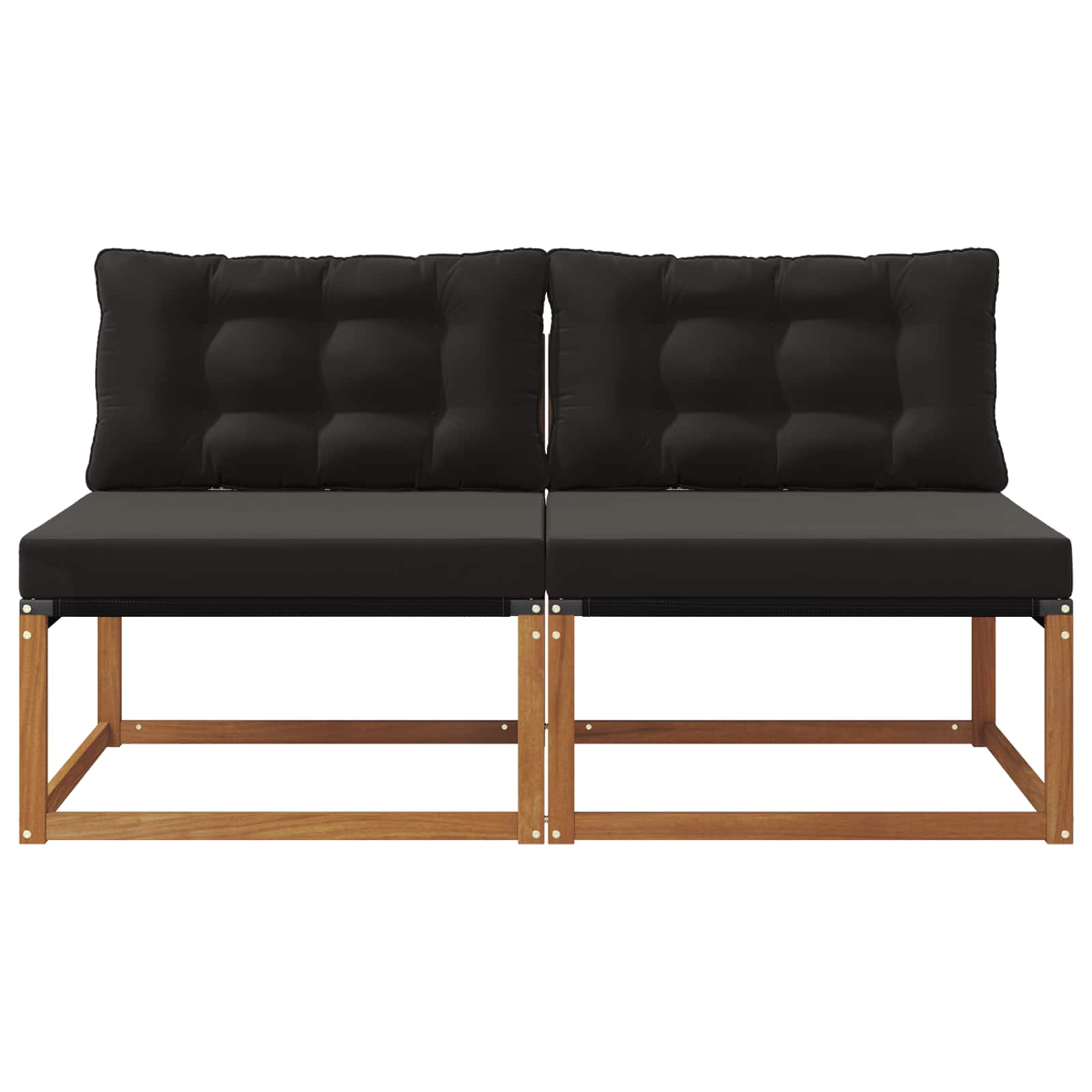 2 Stuk Buiten Midden Sofa Massief Acaciahout en Textilene is nu te koop bij PeponiXL, paradijselijk wonen!