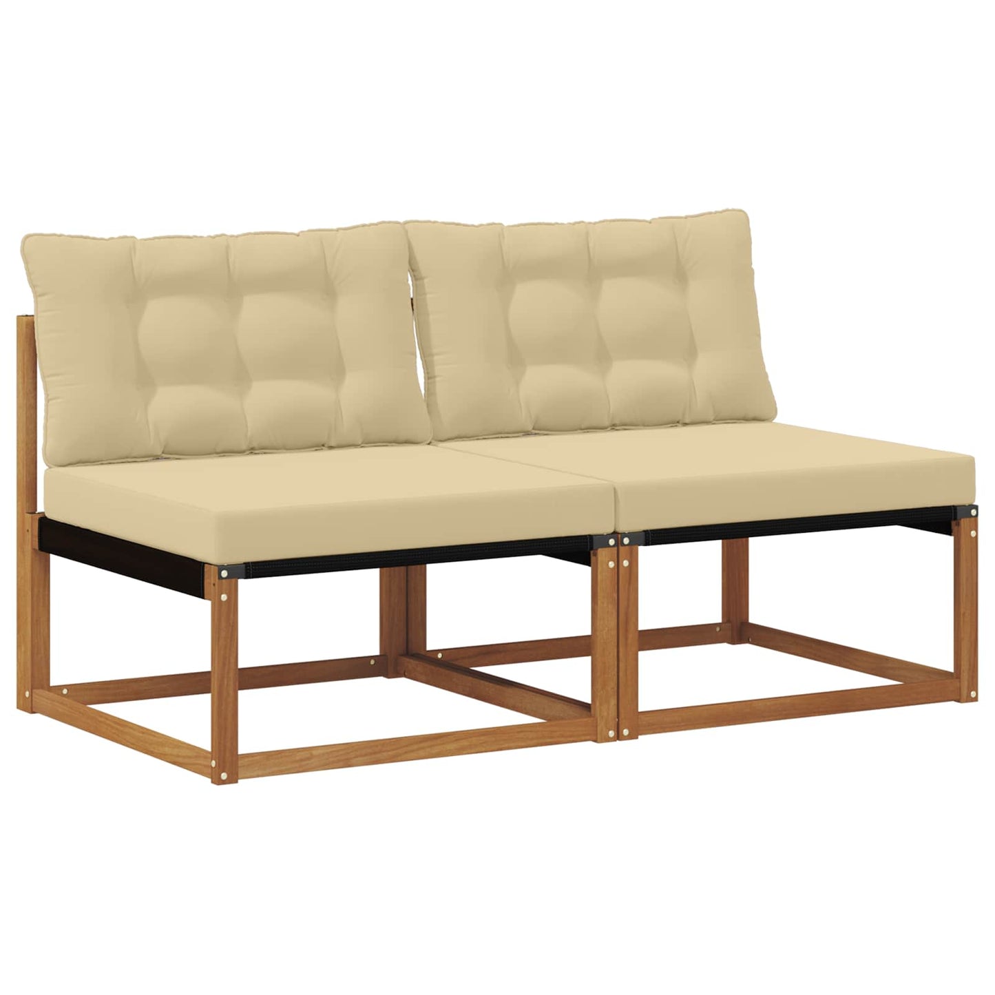 2 Stuk Buiten Midden Sofa Massief Acaciahout en Textilene is nu te koop bij PeponiXL, paradijselijk wonen!