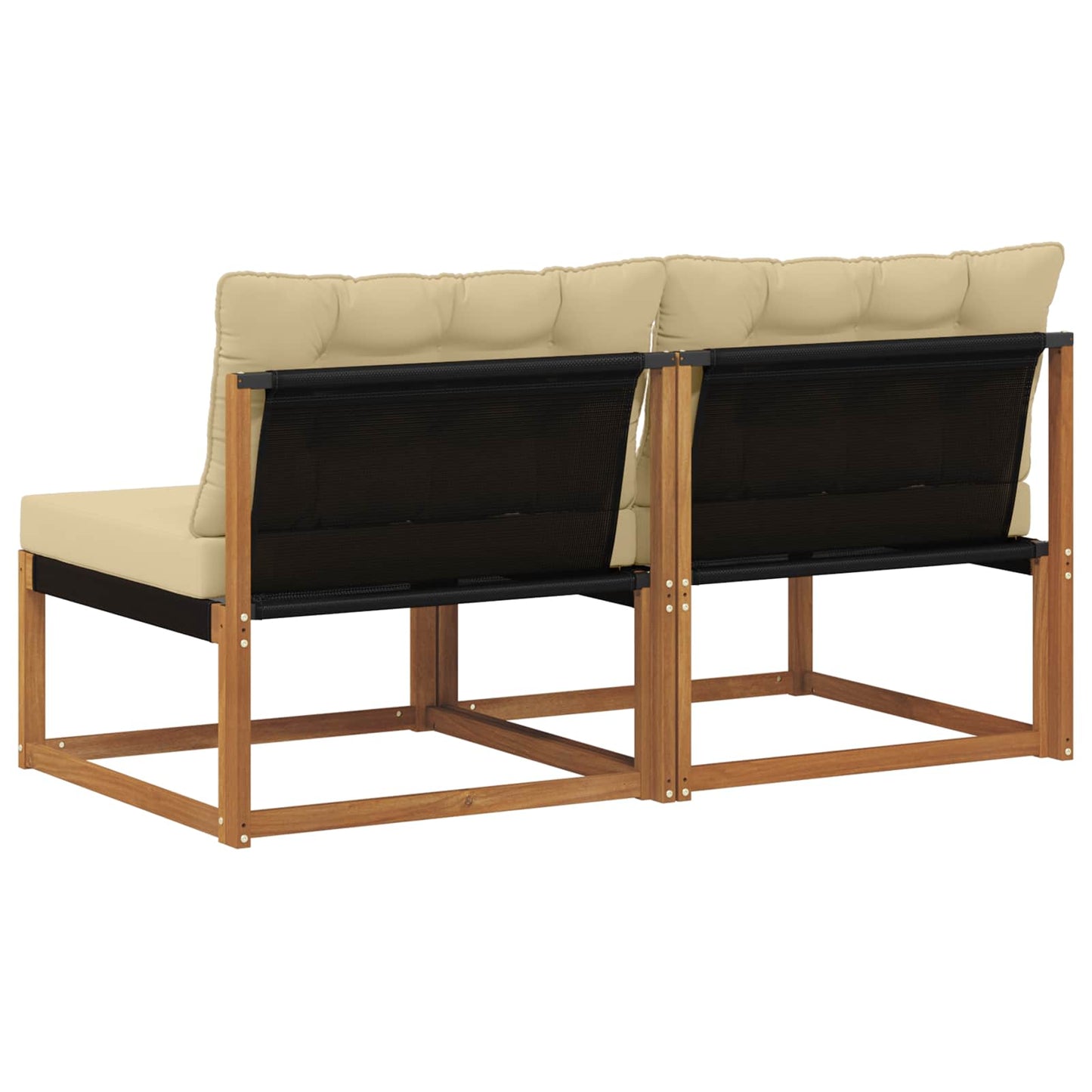 2 Stuk Buiten Midden Sofa Massief Acaciahout en Textilene is nu te koop bij PeponiXL, paradijselijk wonen!