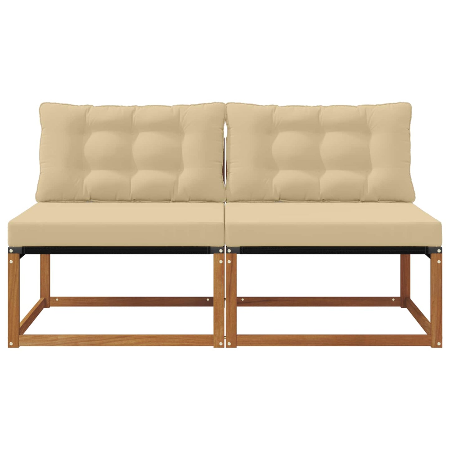 2 Stuk Buiten Midden Sofa Massief Acaciahout en Textilene is nu te koop bij PeponiXL, paradijselijk wonen!