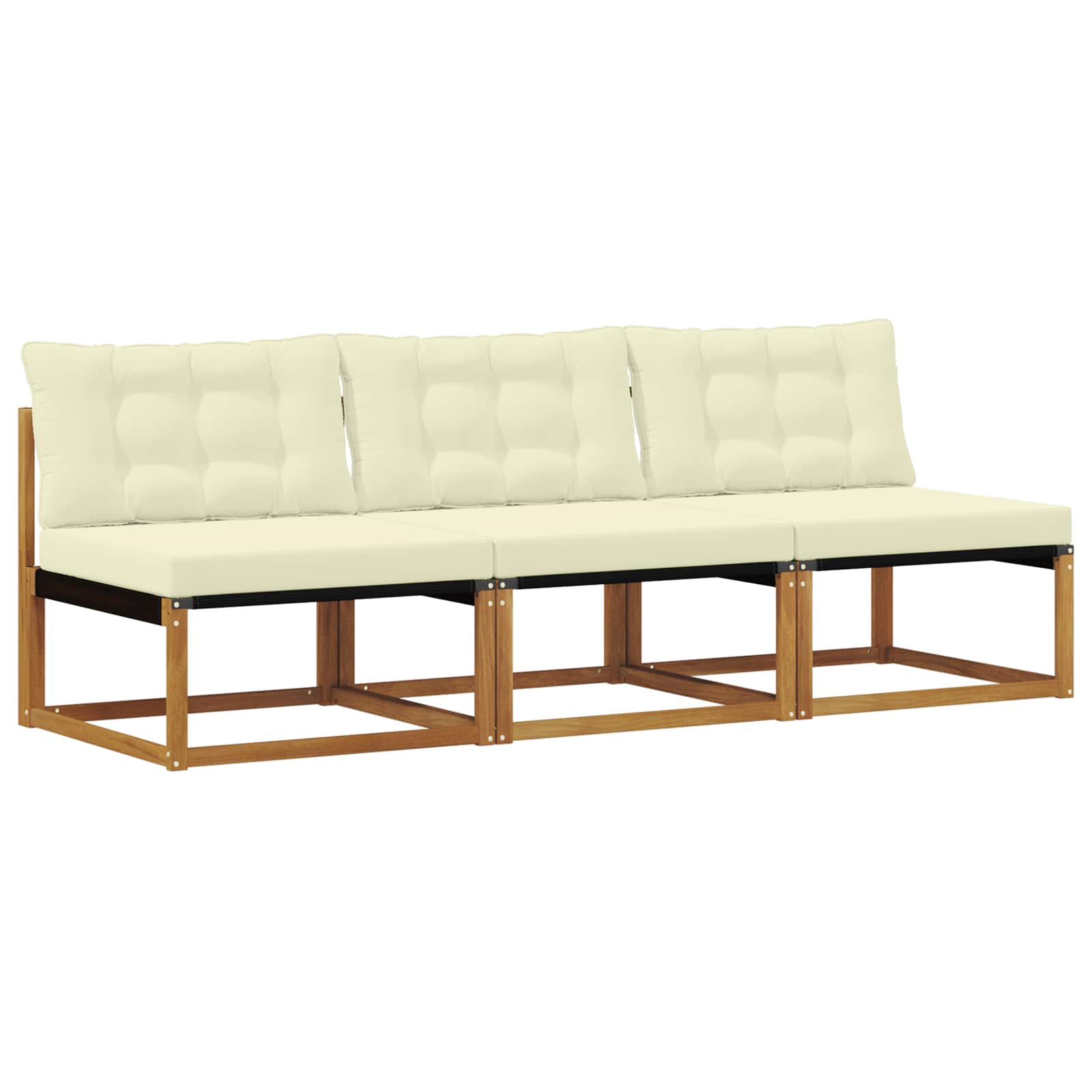 3 Stuk Buiten Midden Sofa Massief Acaciahout en Textilene is nu te koop bij PeponiXL, paradijselijk wonen!