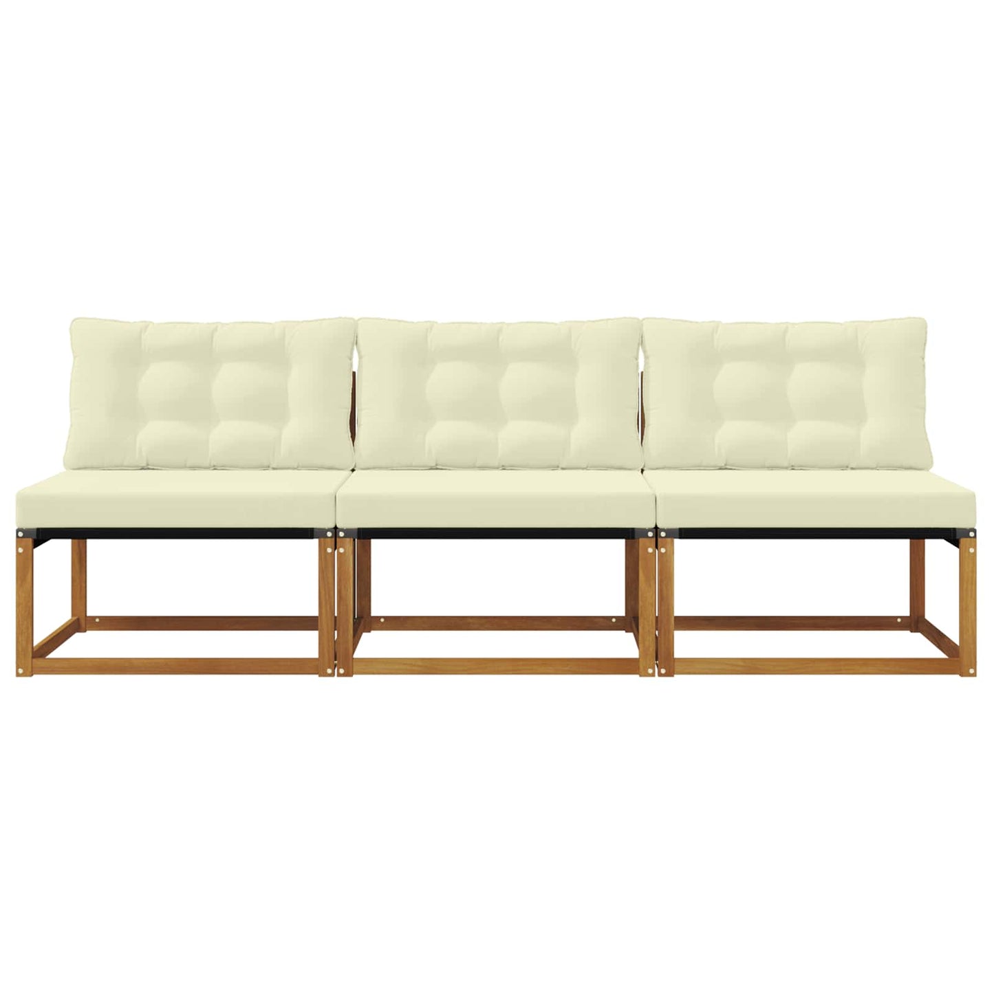 3 Stuk Buiten Midden Sofa Massief Acaciahout en Textilene is nu te koop bij PeponiXL, paradijselijk wonen!