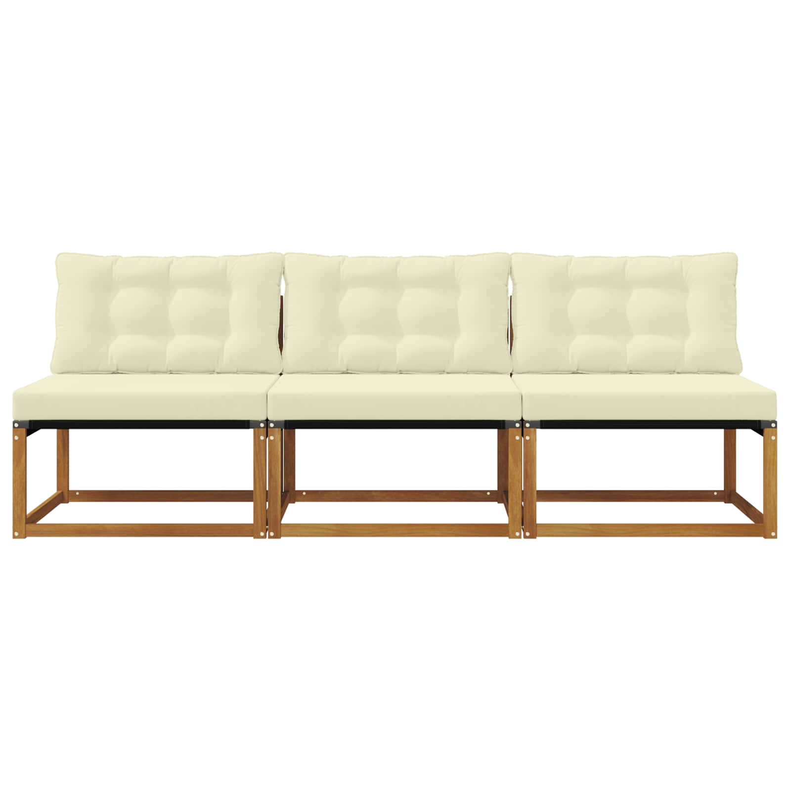 3 Stuk Buiten Midden Sofa Massief Acaciahout en Textilene is nu te koop bij PeponiXL, paradijselijk wonen!