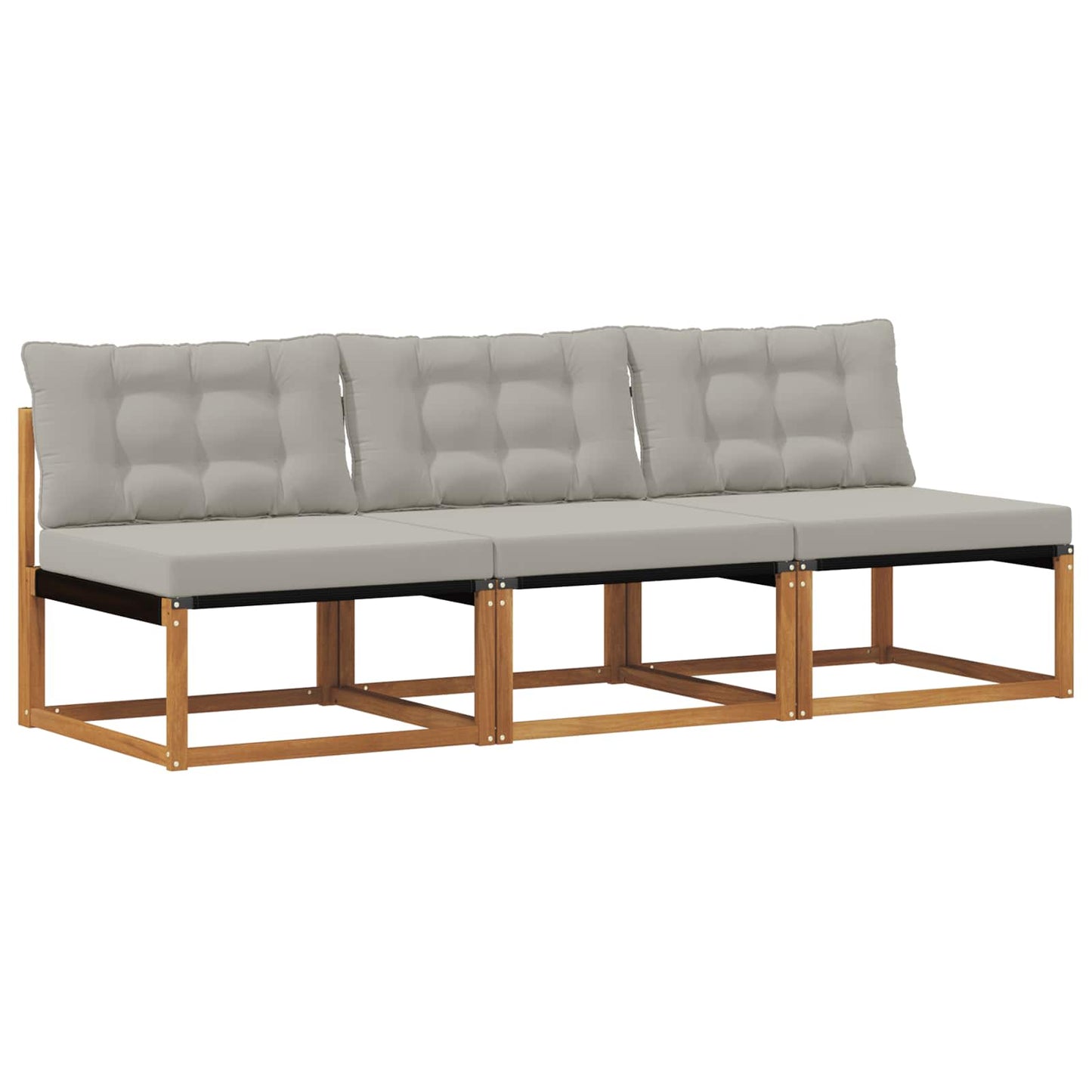 3 Stuk Buiten Midden Sofa Massief Acaciahout en Textilene is nu te koop bij PeponiXL, paradijselijk wonen!