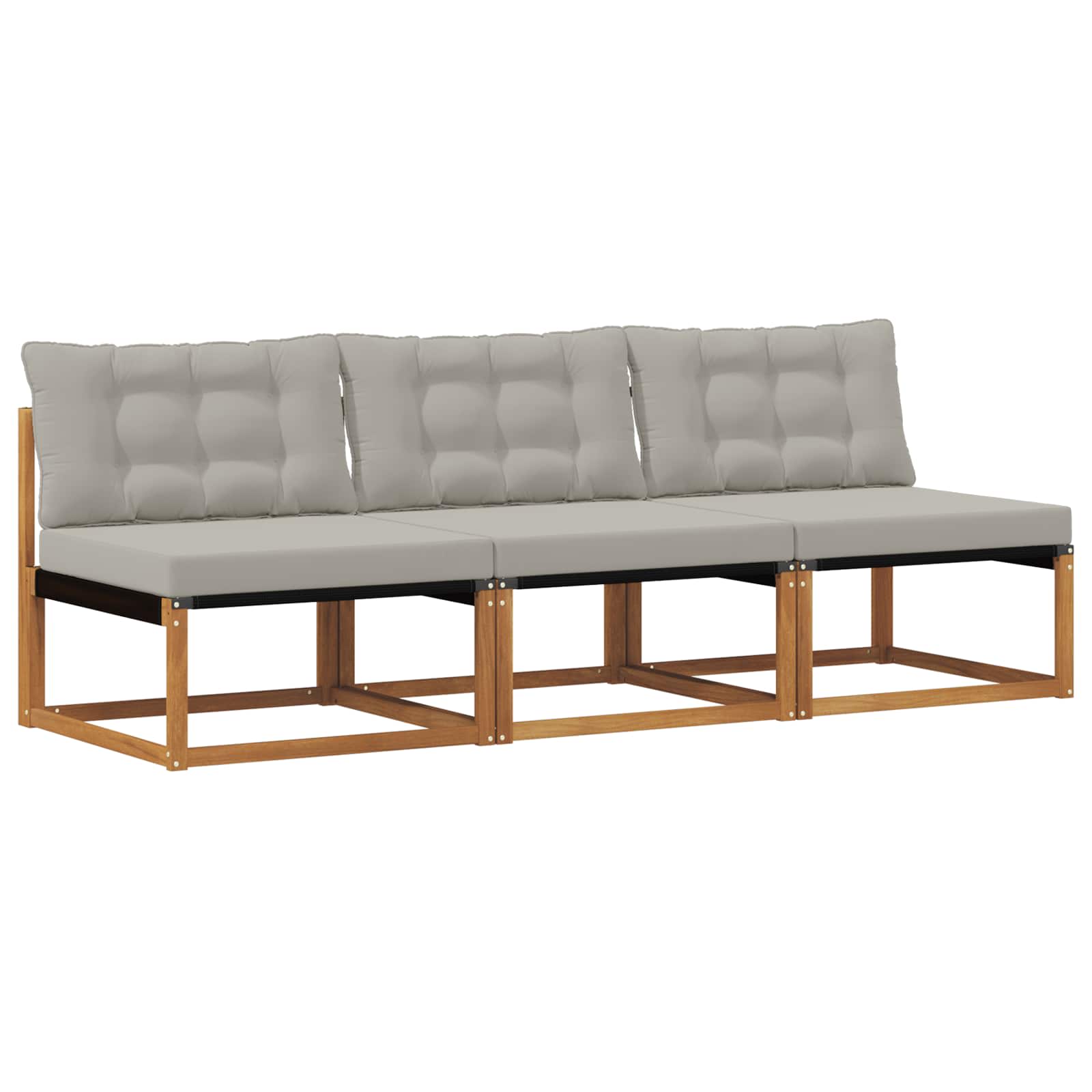 3 Stuk Buiten Midden Sofa Massief Acaciahout en Textilene is nu te koop bij PeponiXL, paradijselijk wonen!