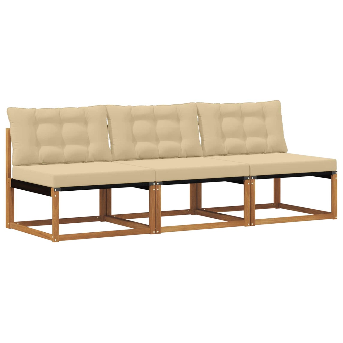 3 Stuk Buiten Midden Sofa Massief Acaciahout en Textilene is nu te koop bij PeponiXL, paradijselijk wonen!