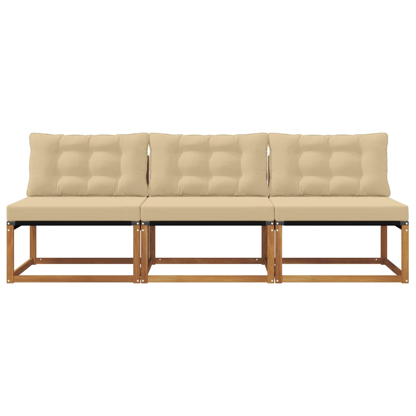 3 Stuk Buiten Midden Sofa Massief Acaciahout en Textilene is nu te koop bij PeponiXL, paradijselijk wonen!