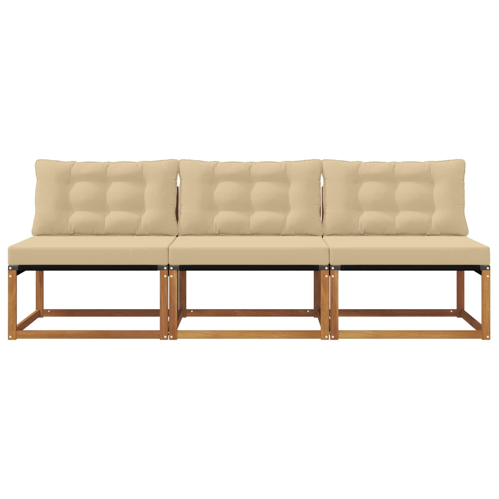 3 Stuk Buiten Midden Sofa Massief Acaciahout en Textilene is nu te koop bij PeponiXL, paradijselijk wonen!