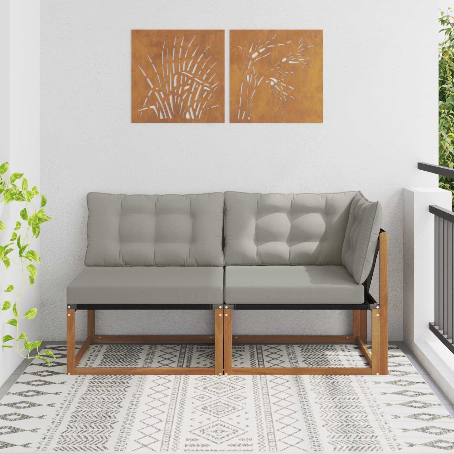 Outdoor Midden- en Hoeksalon met kussen 2 Stuk Naturel is nu te koop bij PeponiXL, paradijselijk wonen!