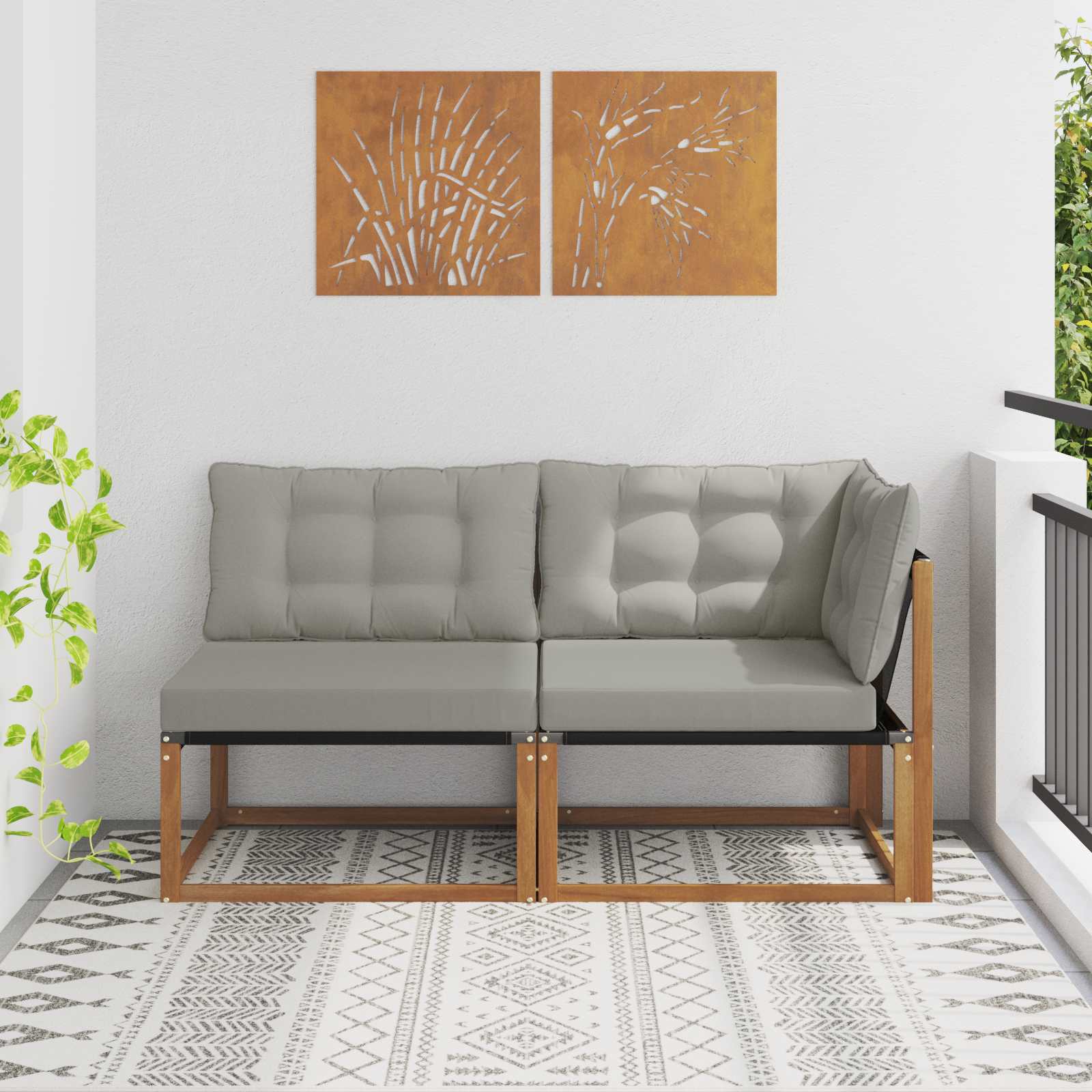 Outdoor Midden- en Hoeksalon met kussen 2 Stuk Naturel is nu te koop bij PeponiXL, paradijselijk wonen!