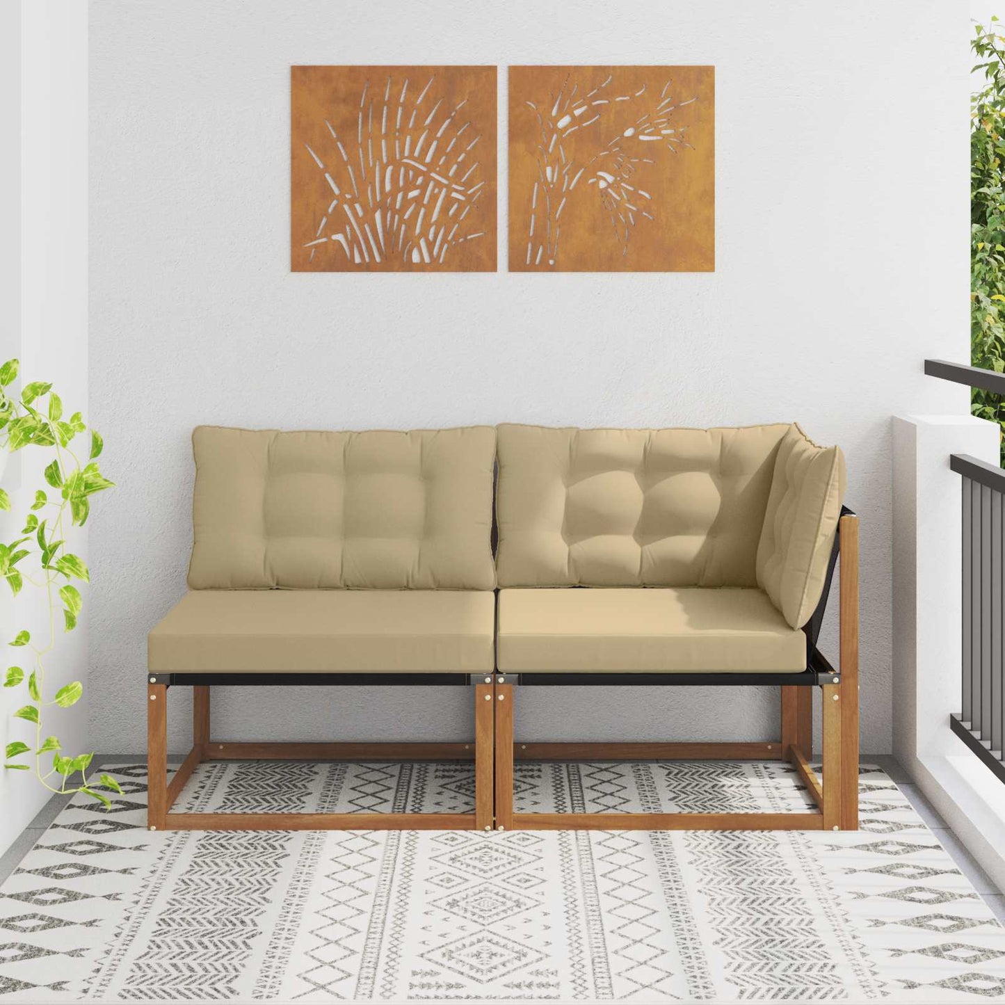 Outdoor Midden- en Hoeksalon met kussen 7 Stuk Naturel is nu te koop bij PeponiXL, paradijselijk wonen!