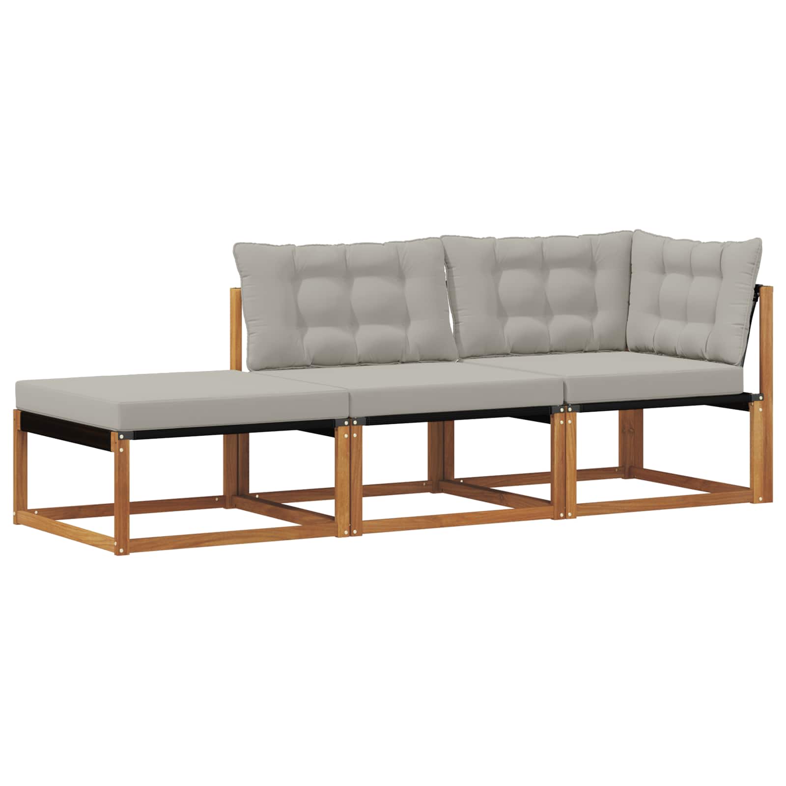 Sectie Sofa Eenheden met kussen 3 Stuk Naturel en lichtgrijs is nu te koop bij PeponiXL, paradijselijk wonen!