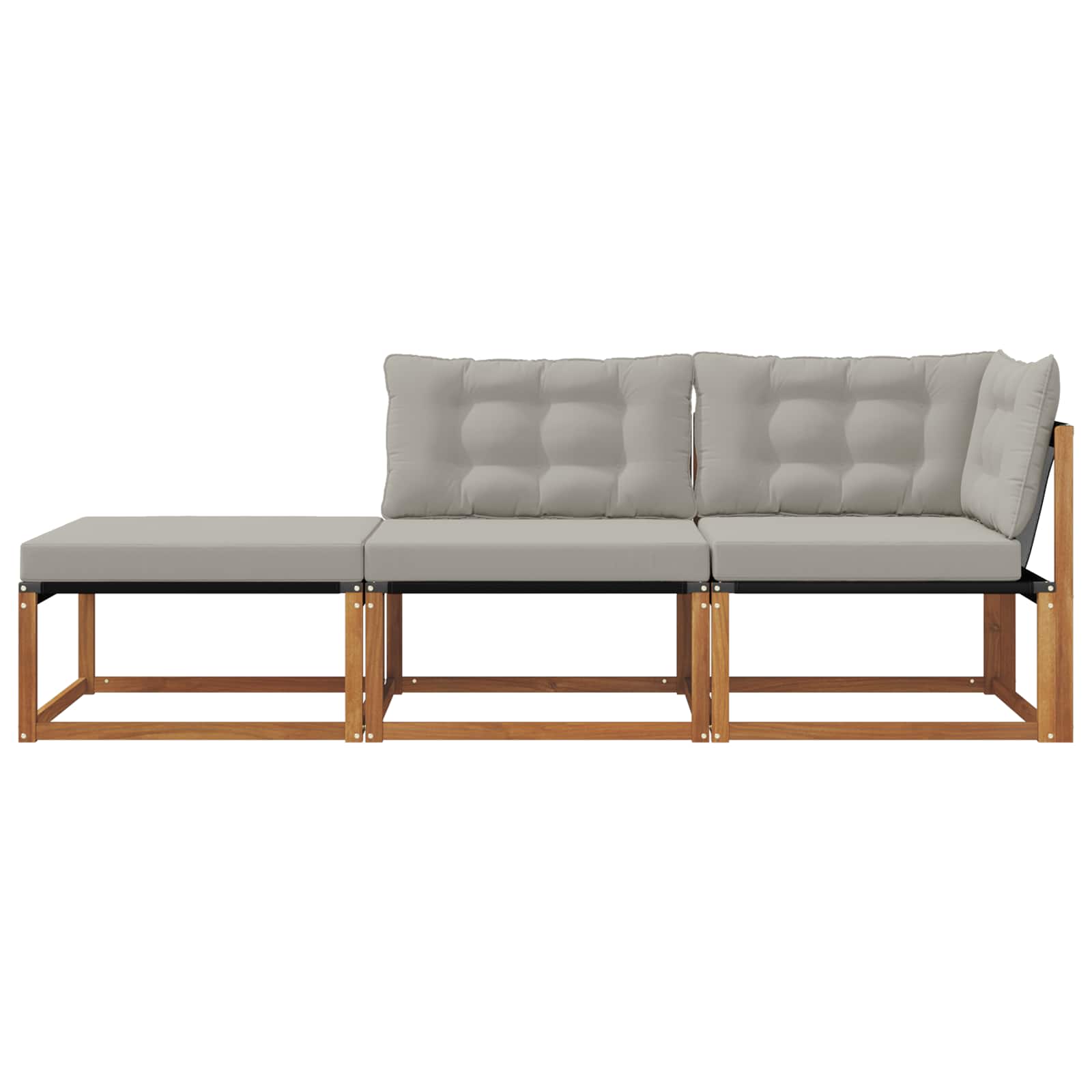 Sectie Sofa Eenheden met kussen 3 Stuk Naturel en lichtgrijs is nu te koop bij PeponiXL, paradijselijk wonen!