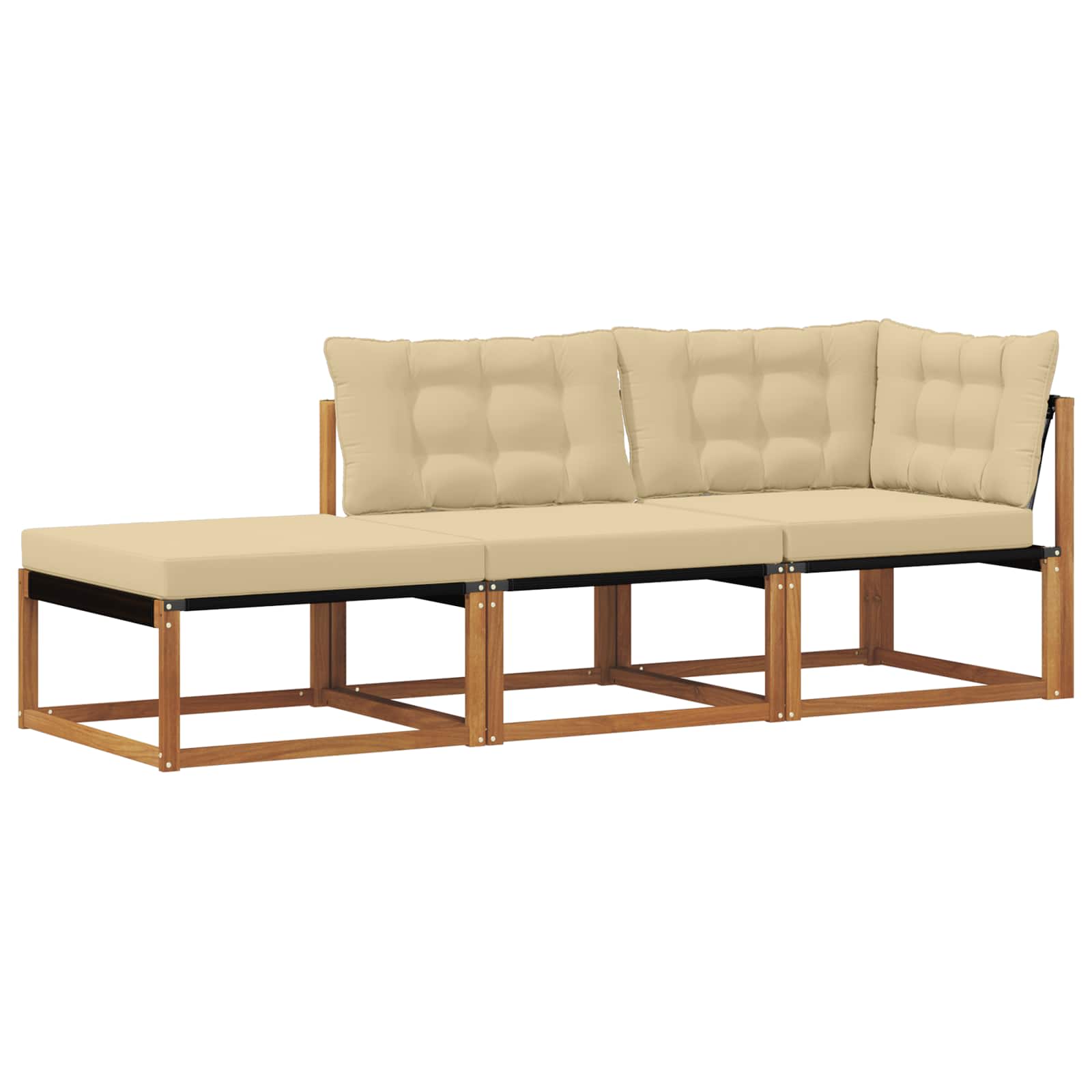 Tuin Sectiesofa Eenheden met kussen 3 Stuk Naturel is nu te koop bij PeponiXL, paradijselijk wonen!