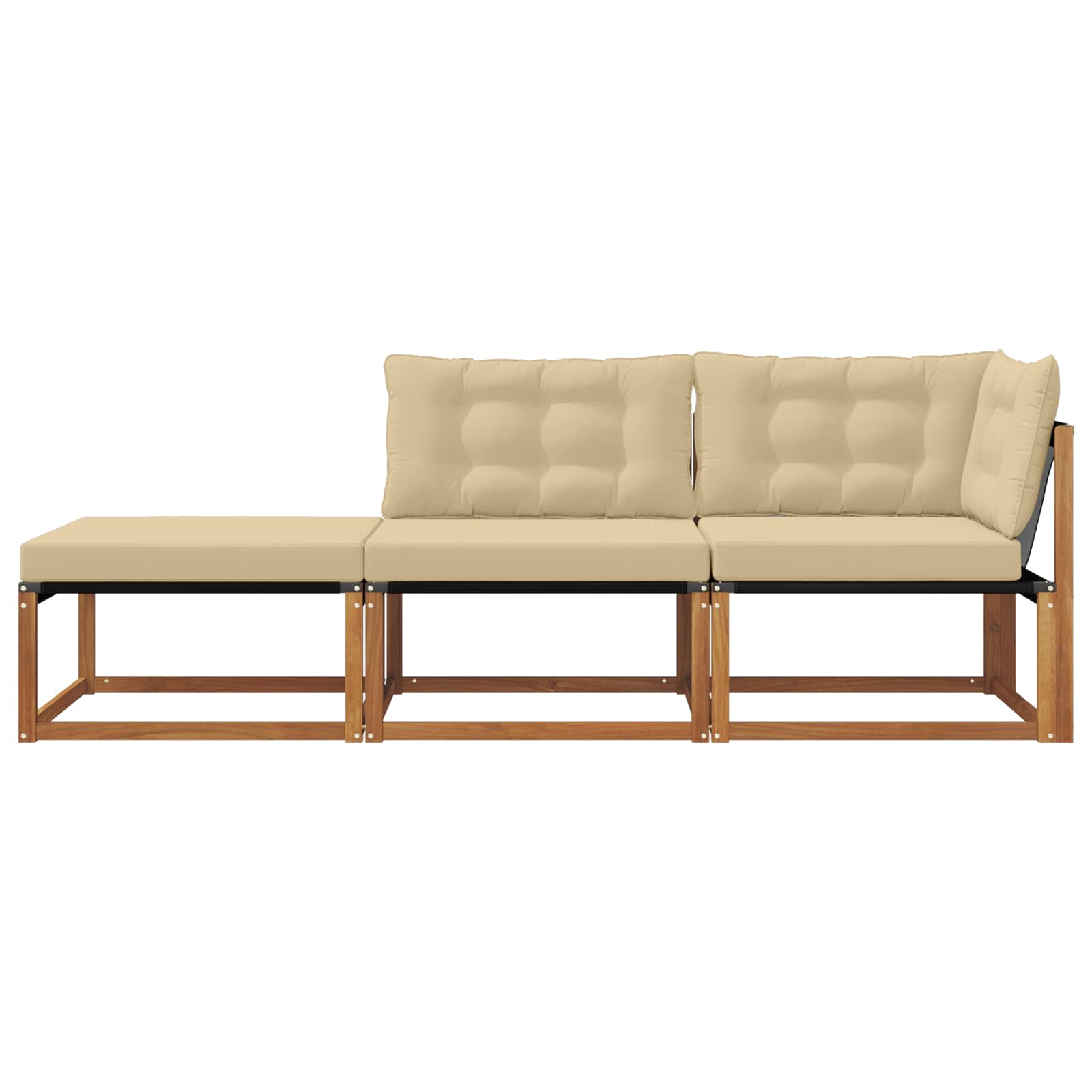 Tuin Sectiesofa Eenheden met kussen 3 Stuk Naturel is nu te koop bij PeponiXL, paradijselijk wonen!