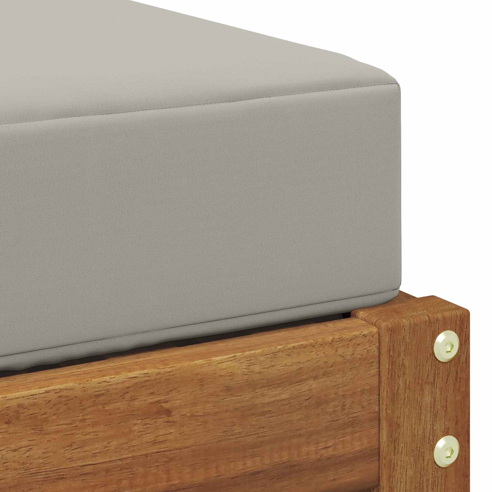 Stoelbank met kussen Natuurlijk en Lichtgrijs 43 x 43 x 37 cm is nu te koop bij PeponiXL, paradijselijk wonen!