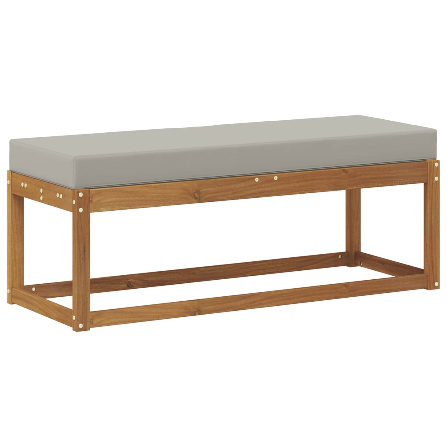 Stoelbank met kussen Natuurlijk en Lichtgrijs 115 x 43 x 37 cm is nu te koop bij PeponiXL, paradijselijk wonen!