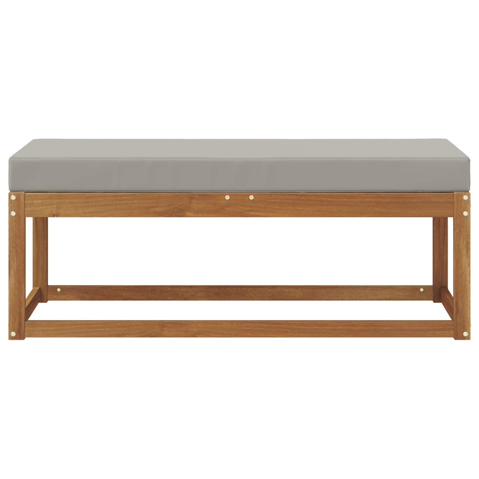 Stoelbank met kussen Natuurlijk en Lichtgrijs 115 x 43 x 37 cm is nu te koop bij PeponiXL, paradijselijk wonen!