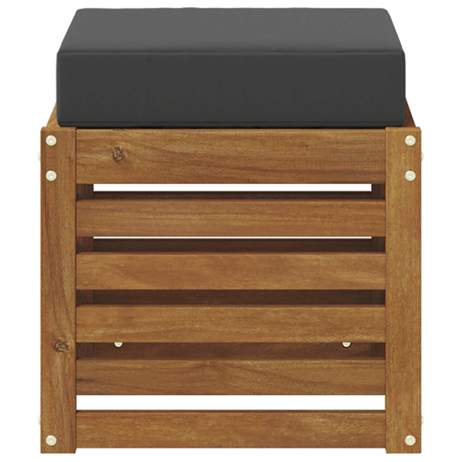 Hocker 2 Stuk Natuurlijk en Antraciet Massief Acaciahout is nu te koop bij PeponiXL, paradijselijk wonen!