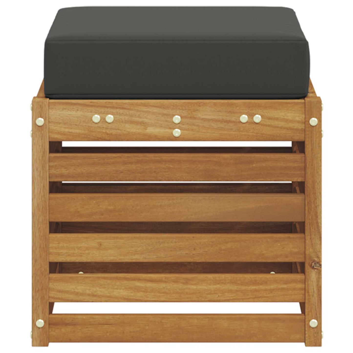 Hocker 2 Stuk Natuurlijk en Antraciet Massief Acaciahout is nu te koop bij PeponiXL, paradijselijk wonen!