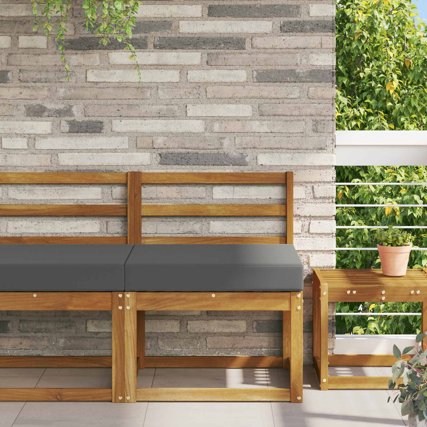 Buiten bankkussen Antraciet 60 x 60 x 8 cm Polyester is nu te koop bij PeponiXL, paradijselijk wonen!