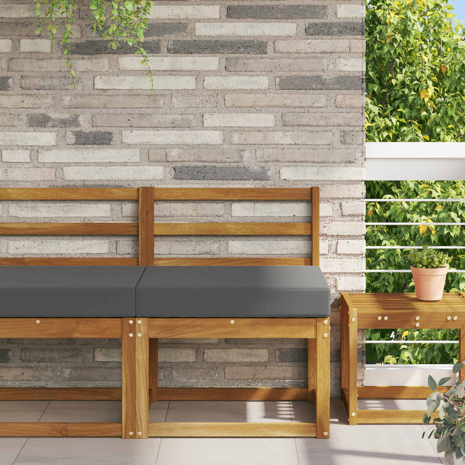 Buiten bankkussen Antraciet 60 x 60 x 8 cm Polyester is nu te koop bij PeponiXL, paradijselijk wonen!