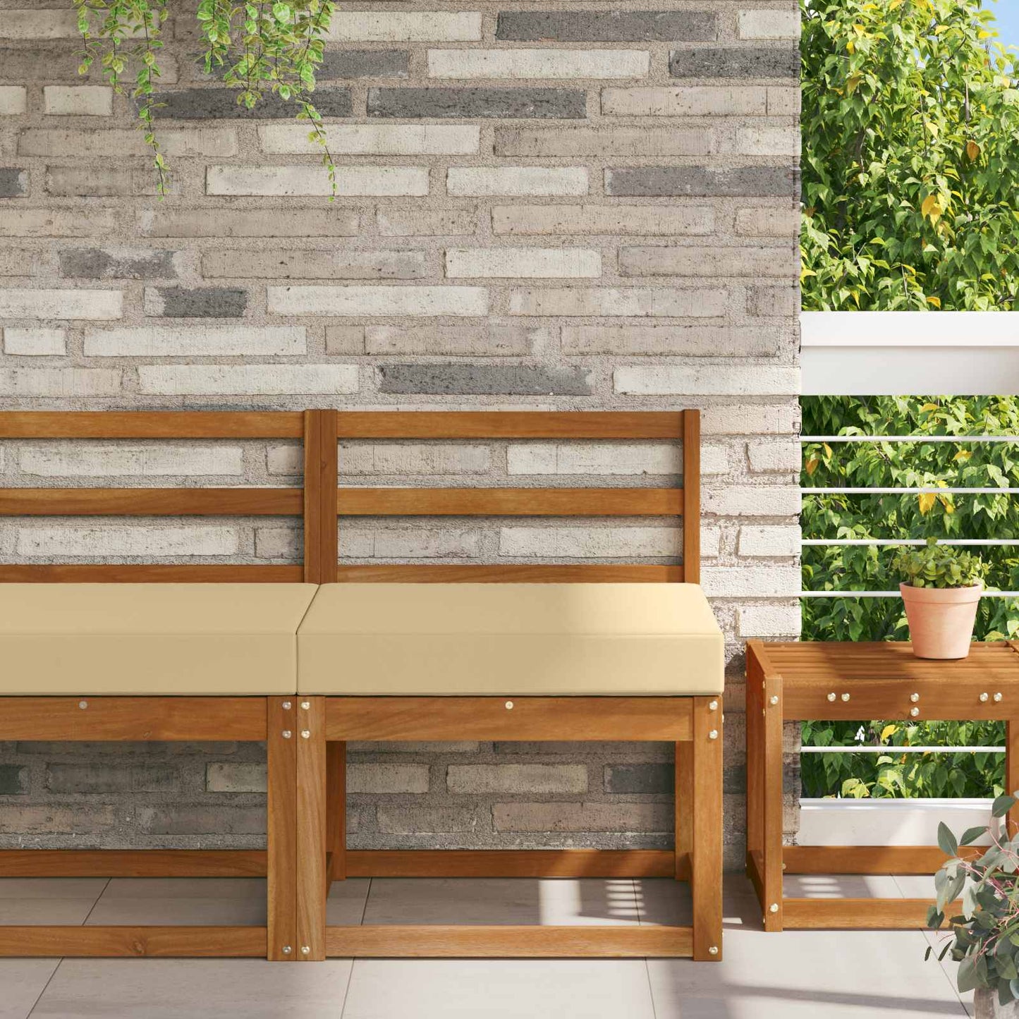Buiten bankkussen Beige 60 x 60 x 8 cm Polyester is nu te koop bij PeponiXL, paradijselijk wonen!