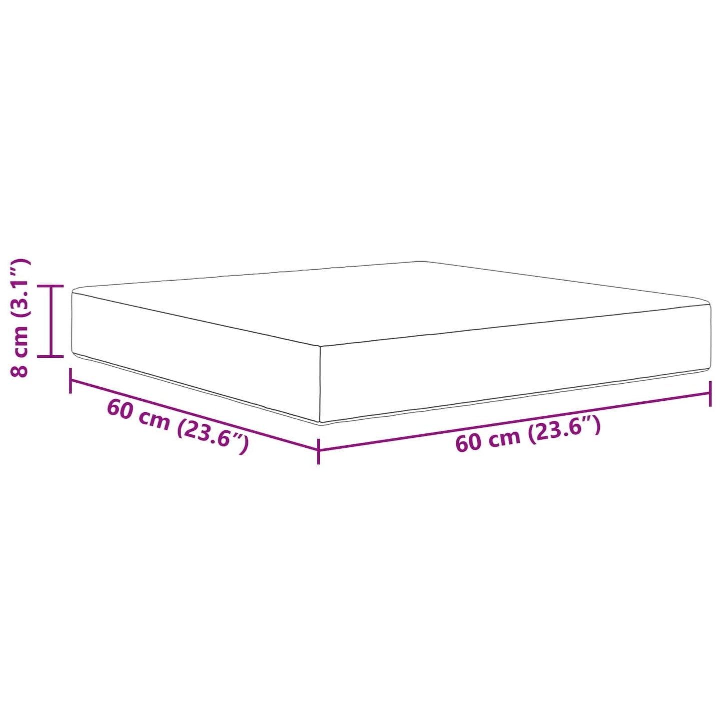 Buiten bankkussen Beige 60 x 60 x 8 cm Polyester is nu te koop bij PeponiXL, paradijselijk wonen!