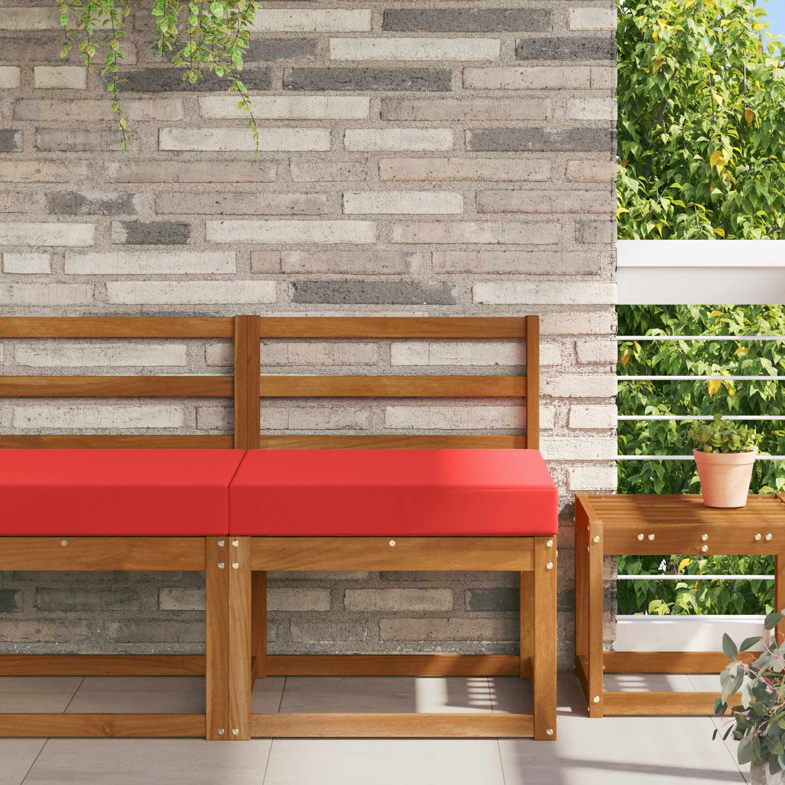 Buiten bankkussen Rood 60 x 60 x 8 cm Polyester is nu te koop bij PeponiXL, paradijselijk wonen!