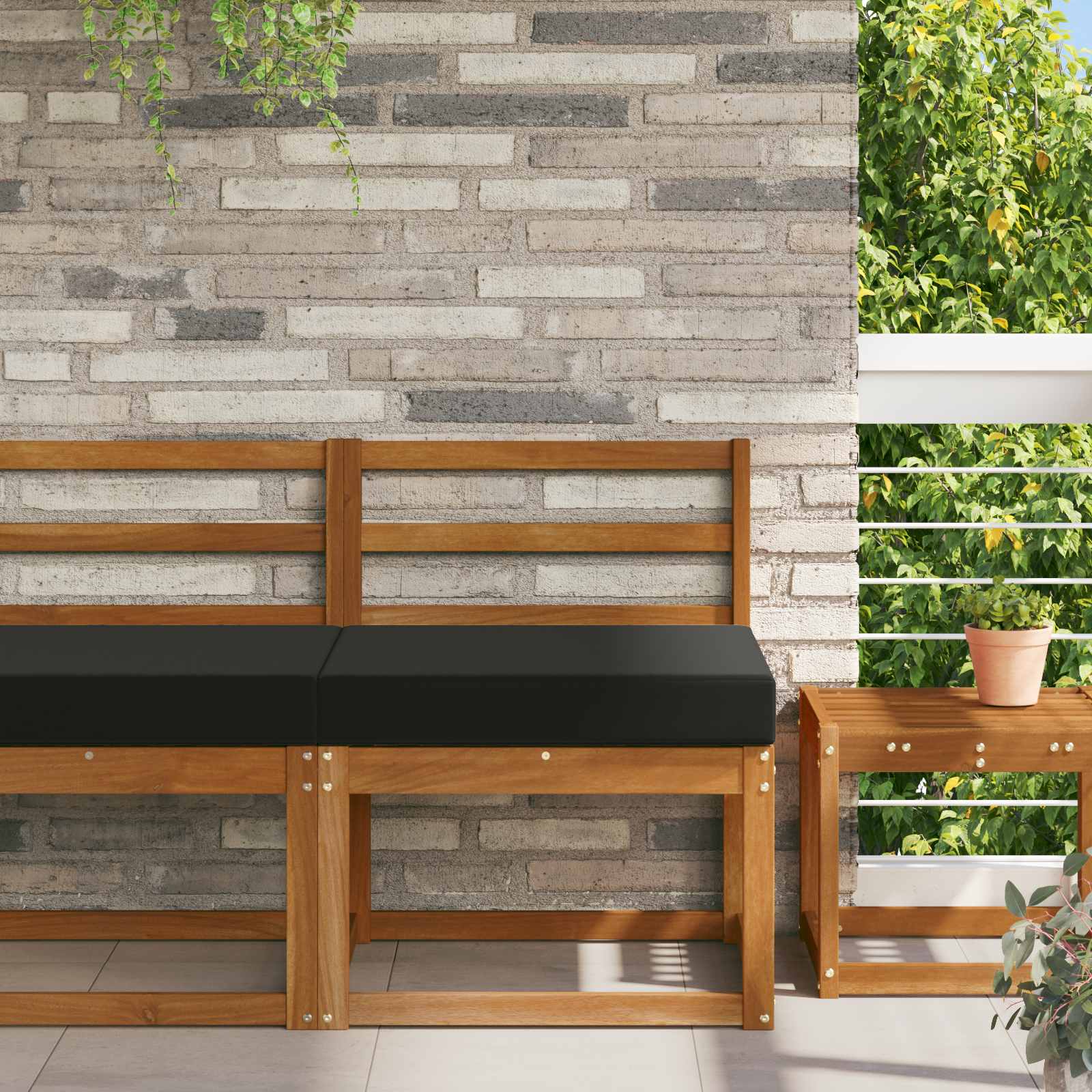 Buiten bankkussen Zwart 60 x 60 x 8 cm Polyester is nu te koop bij PeponiXL, paradijselijk wonen!