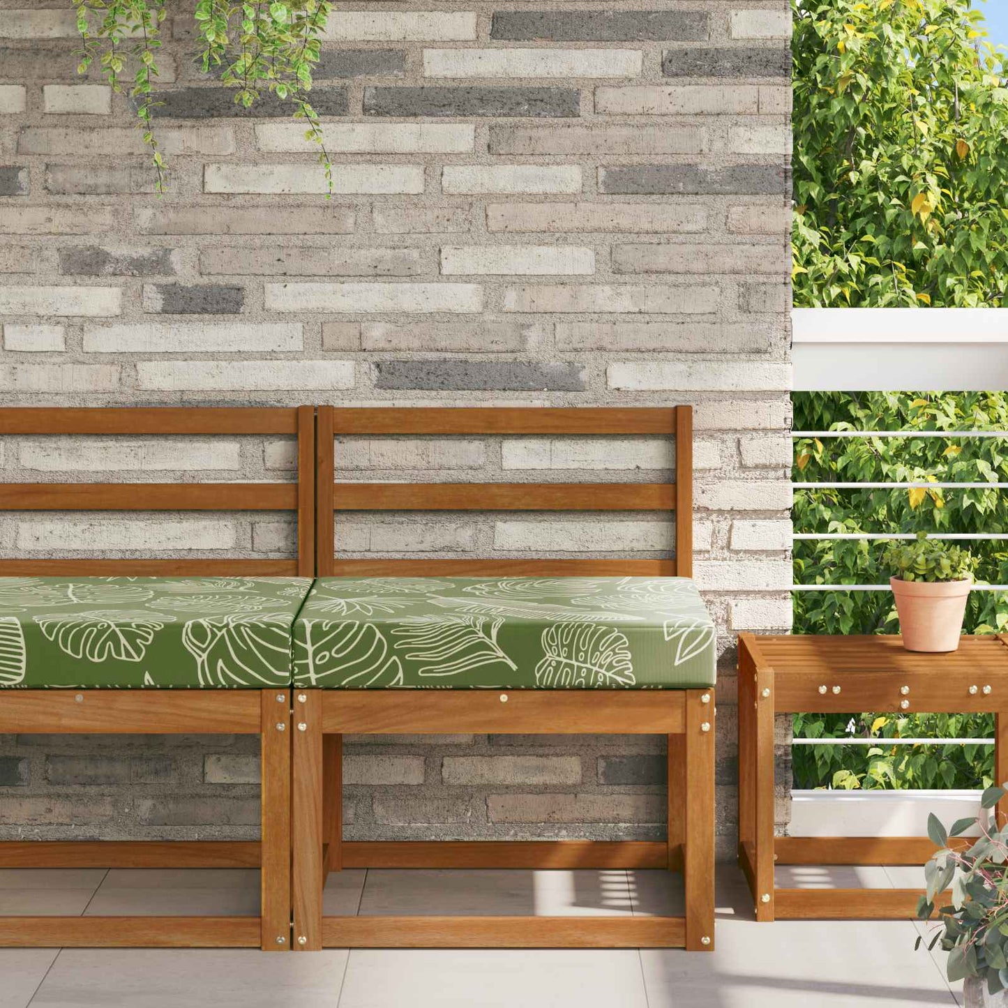 Buiten bankkussen Bladontwerp 60 x 60 x 8 cm Polyester is nu te koop bij PeponiXL, paradijselijk wonen!