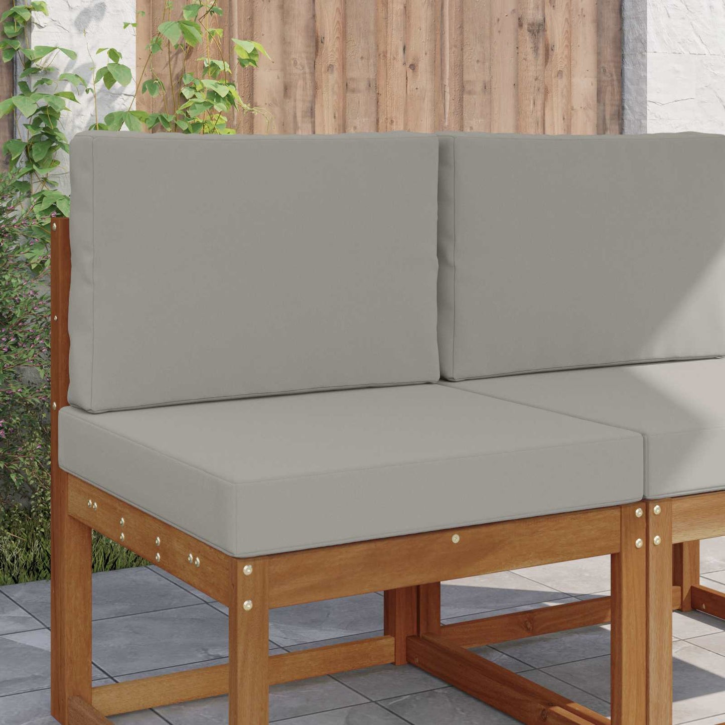 Buiten bankkussen 2 pcs Grijs Polyester is nu te koop bij PeponiXL, paradijselijk wonen!