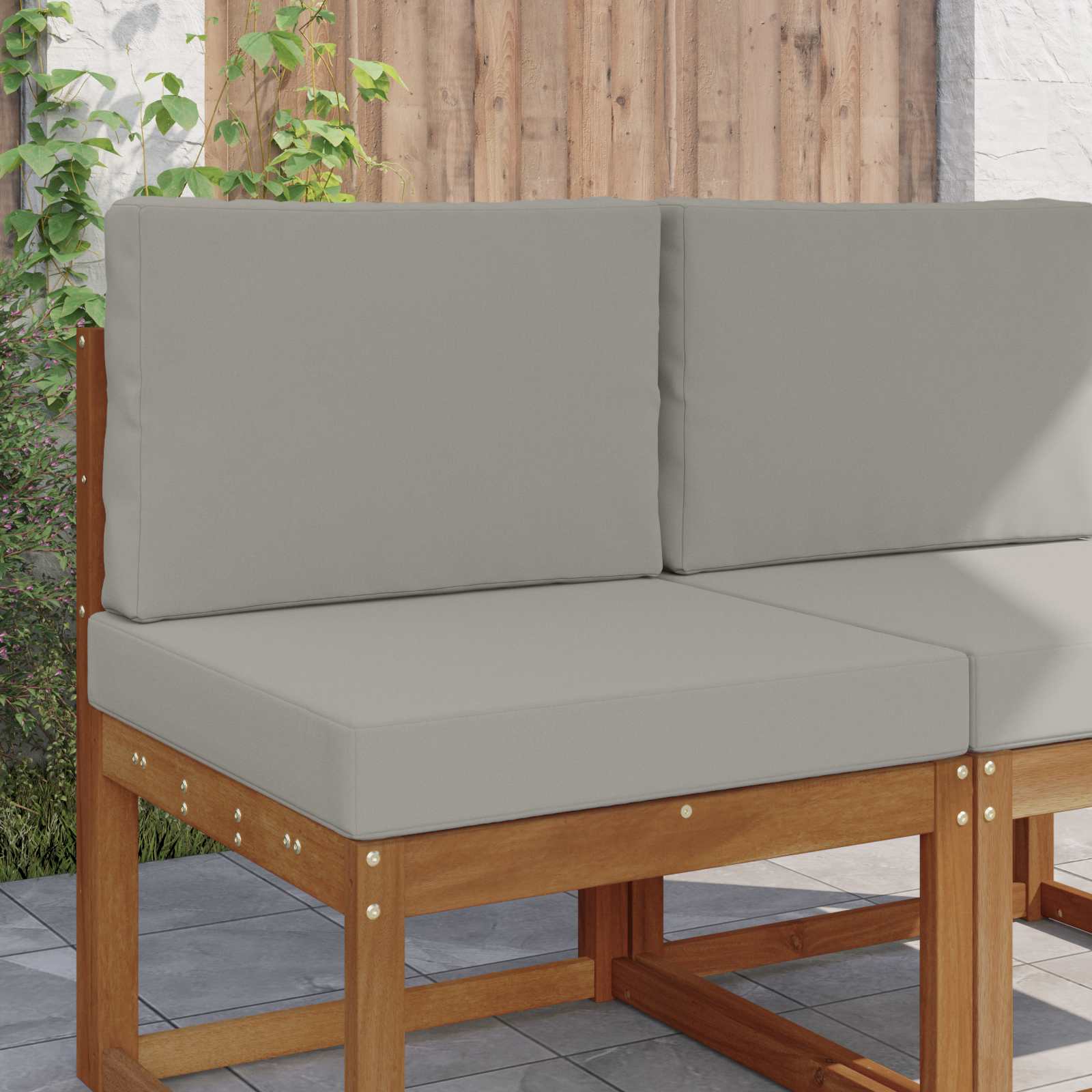 Buiten bankkussen 2 pcs Grijs Polyester is nu te koop bij PeponiXL, paradijselijk wonen!