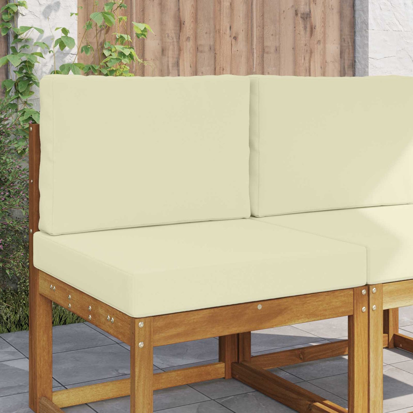 Buiten bankkussen 2 pcs Crème Polyester is nu te koop bij PeponiXL, paradijselijk wonen!