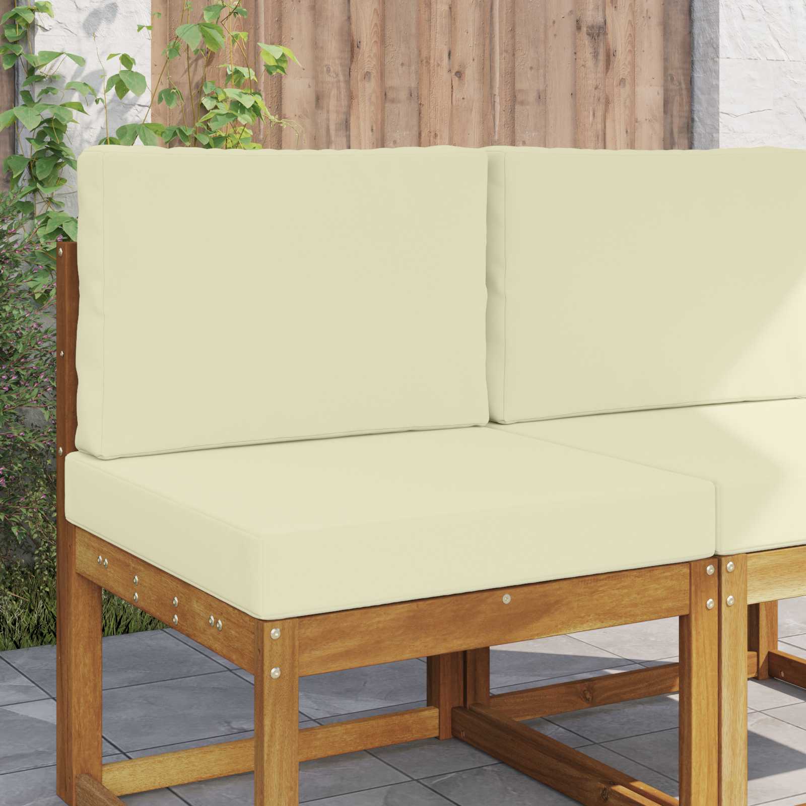 Buiten bankkussen 2 pcs Crème Polyester is nu te koop bij PeponiXL, paradijselijk wonen!